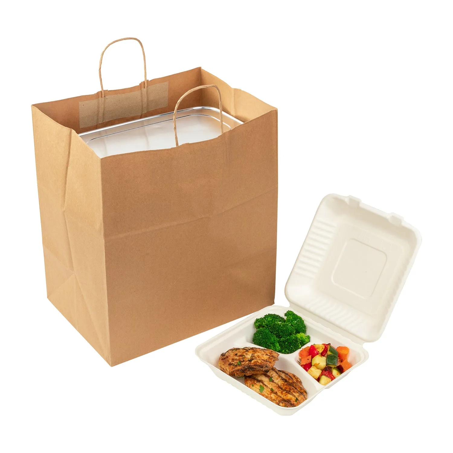 14" x 10" x 15.75" Twisted Handle Kraft Paper Bags, Case of 200