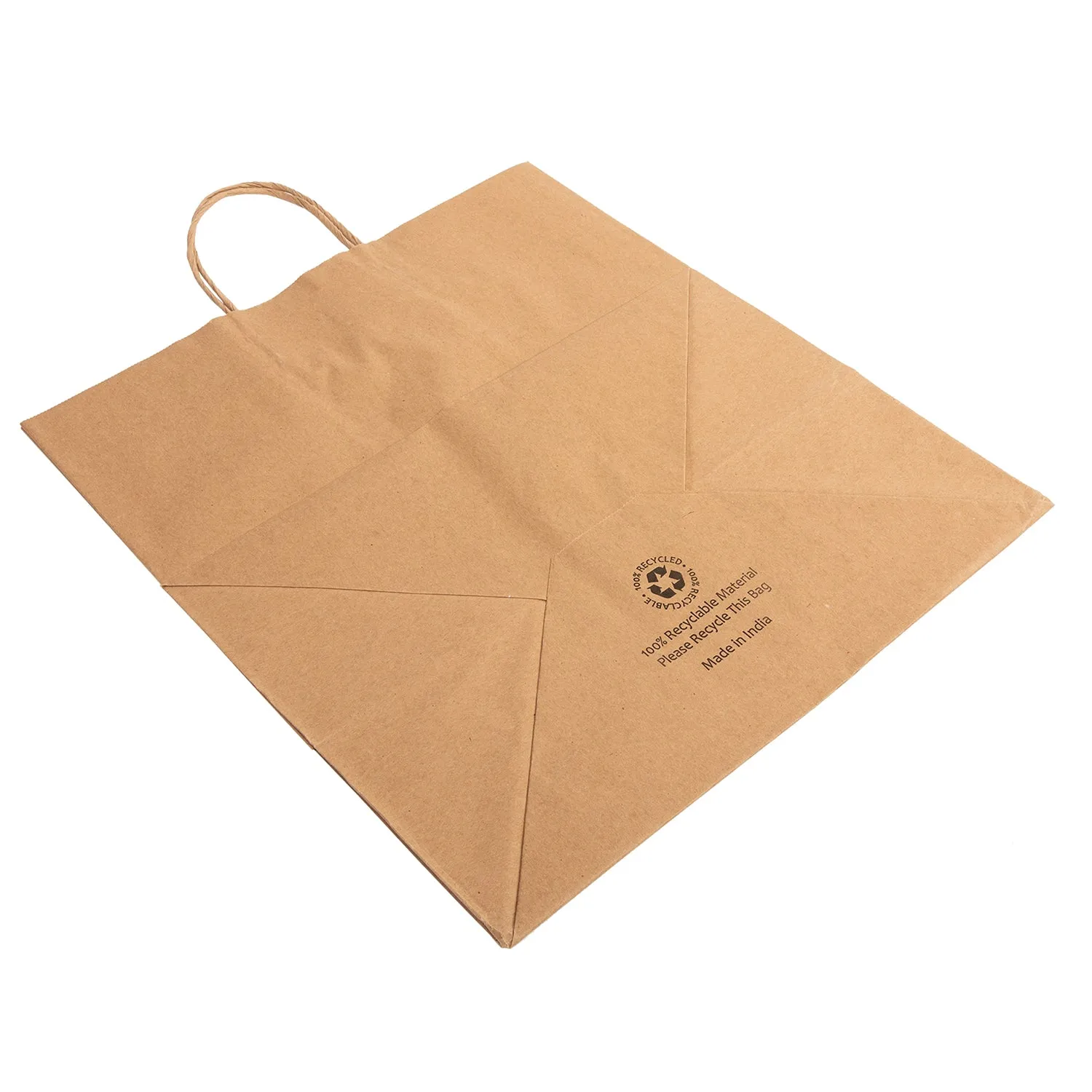 14" x 10" x 15.75" Twisted Handle Kraft Paper Bags, Case of 200