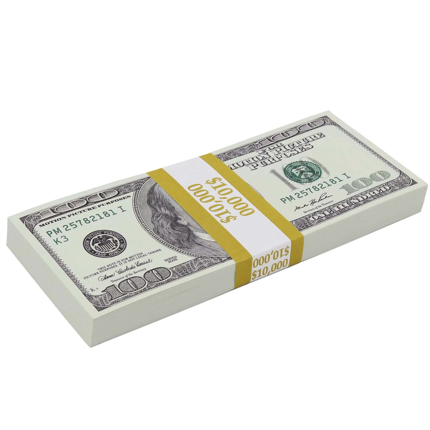 $500,000 Full Print 2000 Series Stacks & Briefcase