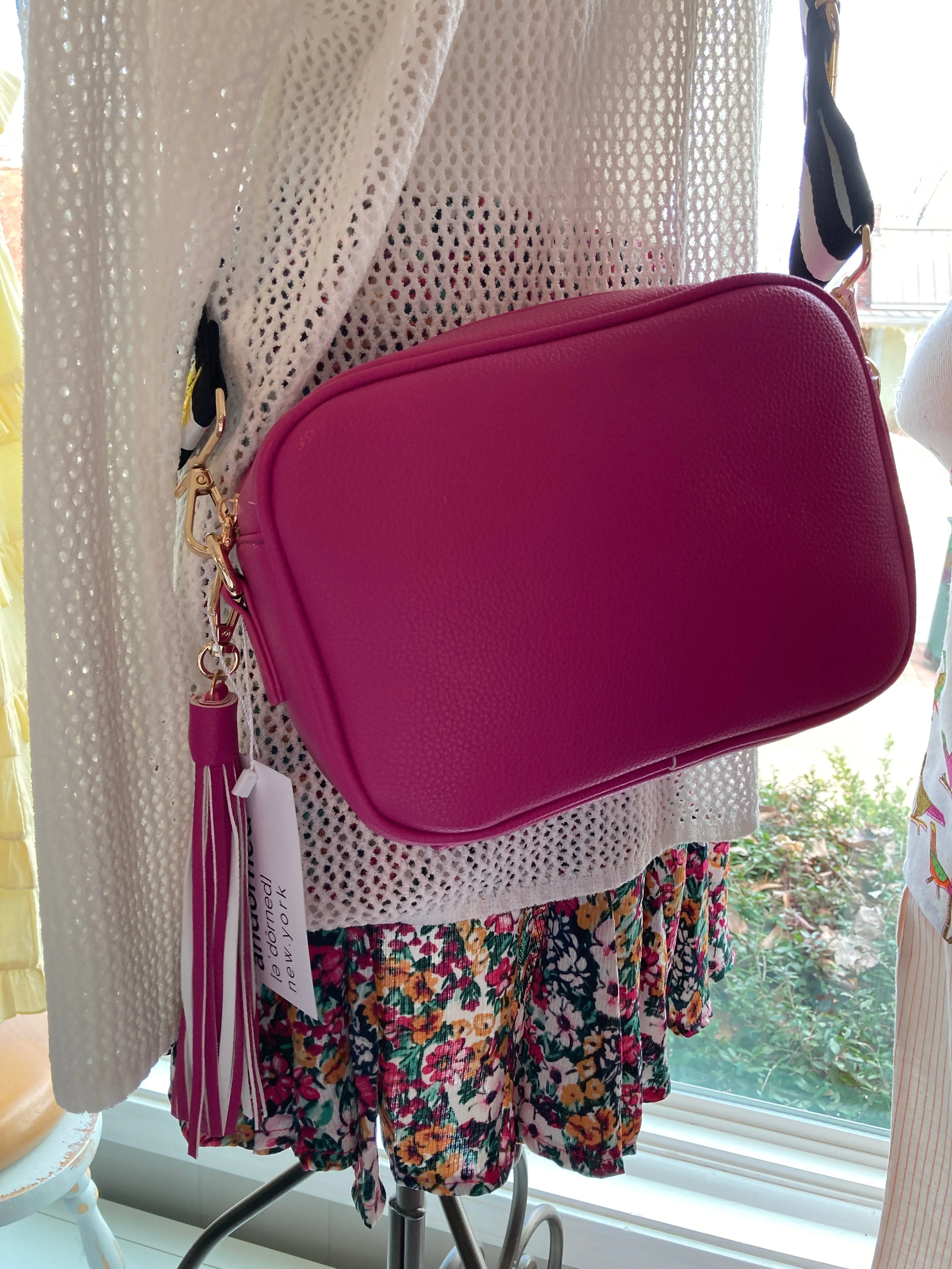 Ahdorned Crossbody Bag With Tassell