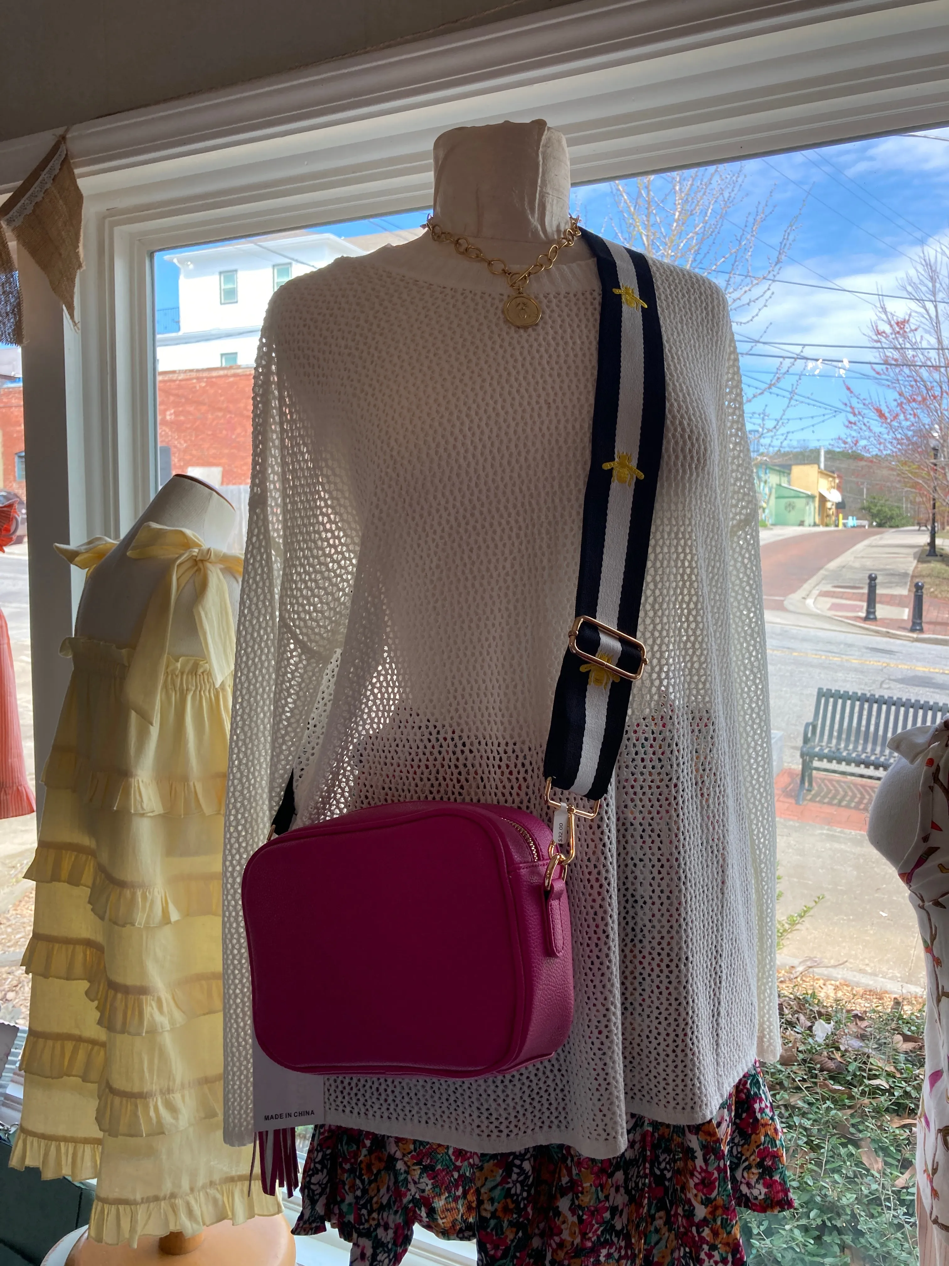 Ahdorned Crossbody Bag With Tassell