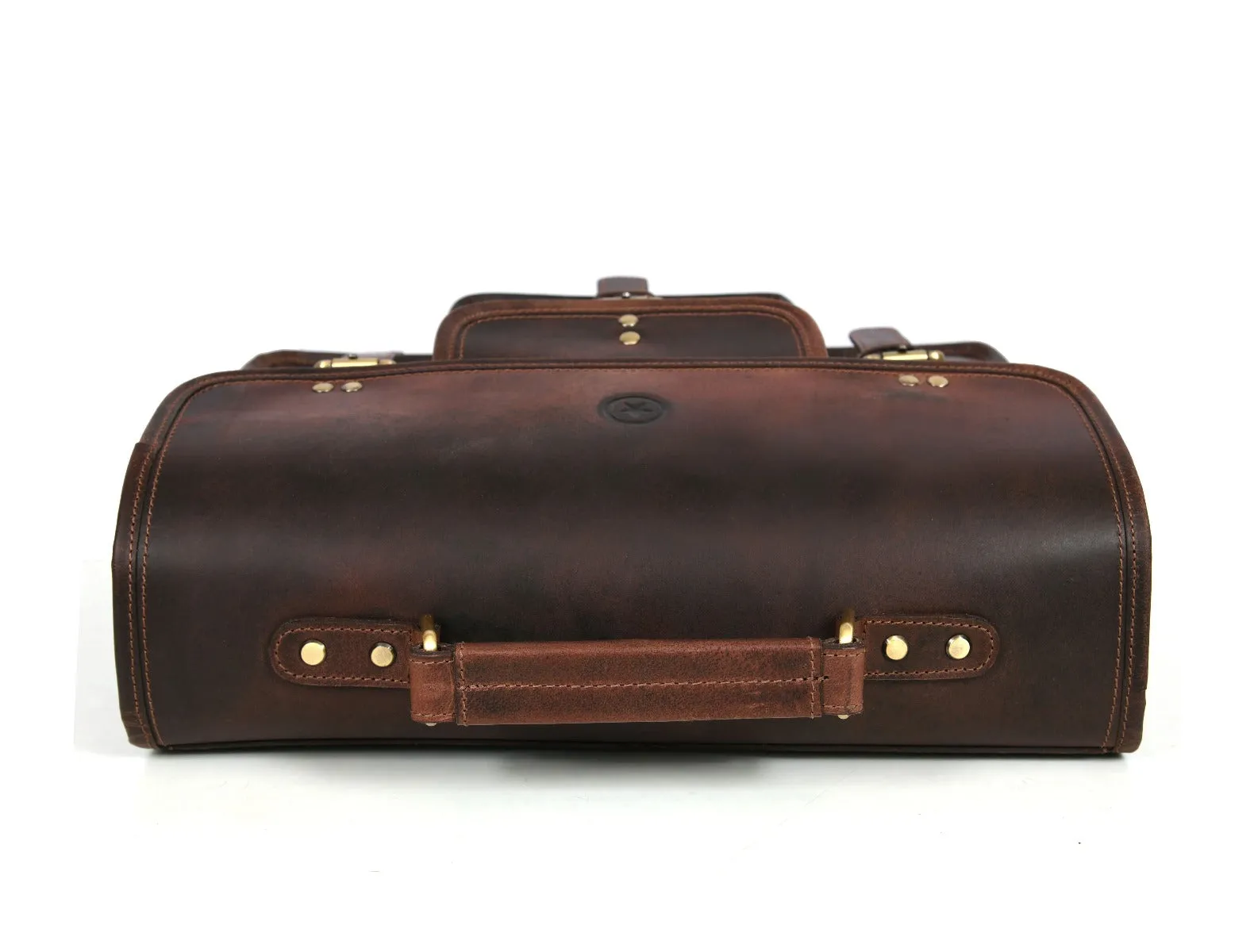 Ancona Leather Office Bag 15" - Walnut