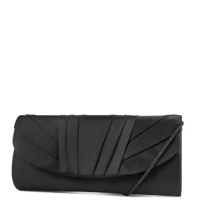 Angel Satin Tuxedo Flap Evening Clutch