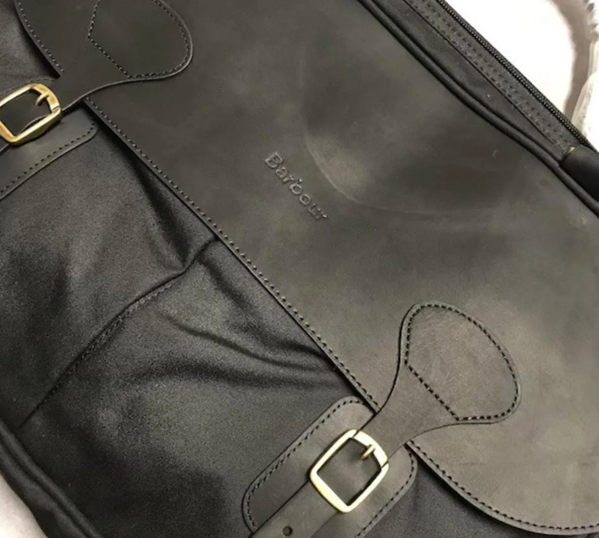 BARBOUR WAX LEATHER BRIEFCASE