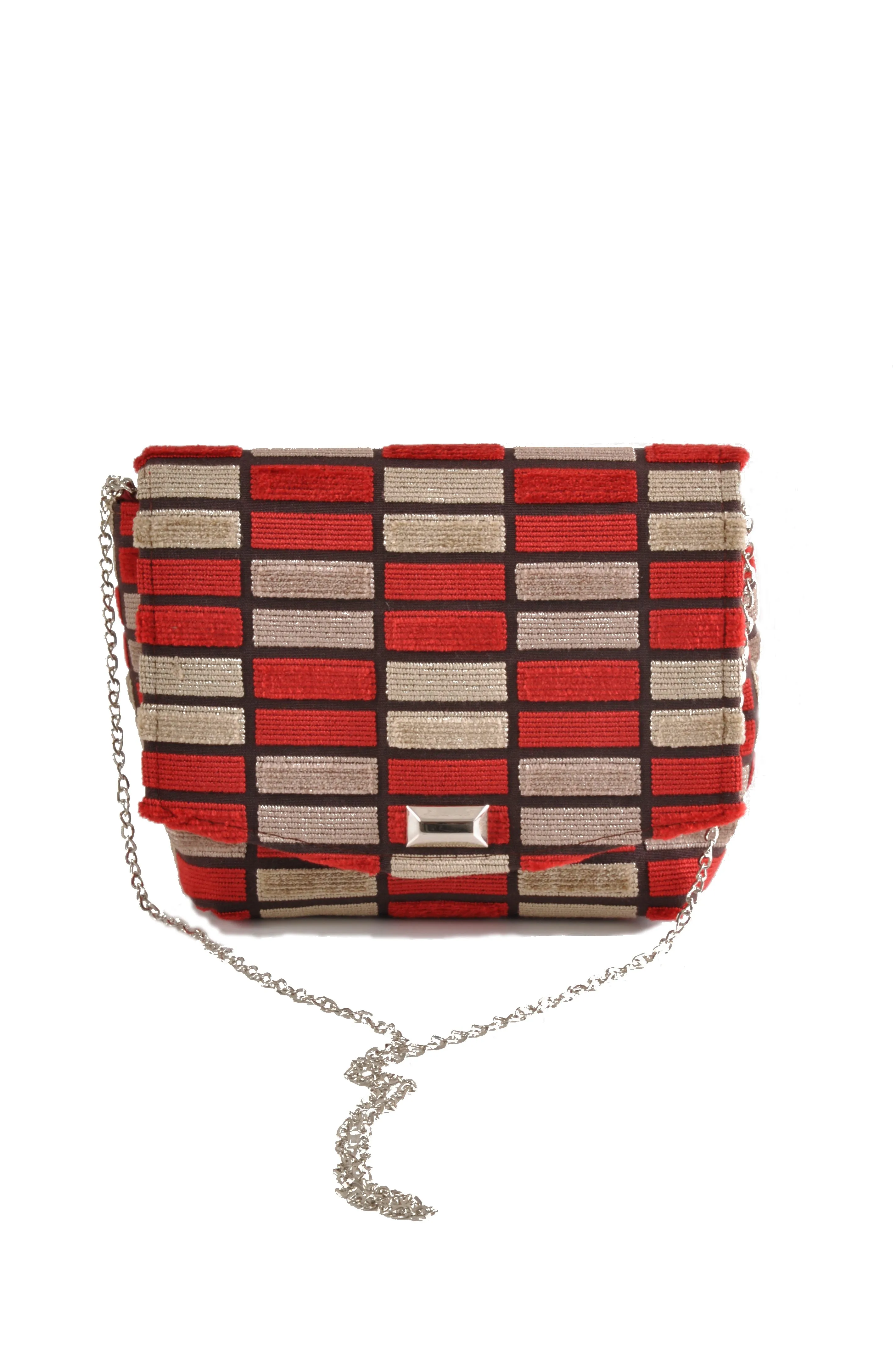Block Red Square Clutch