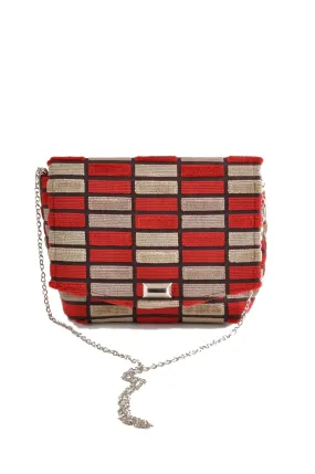 Block Red Square Clutch