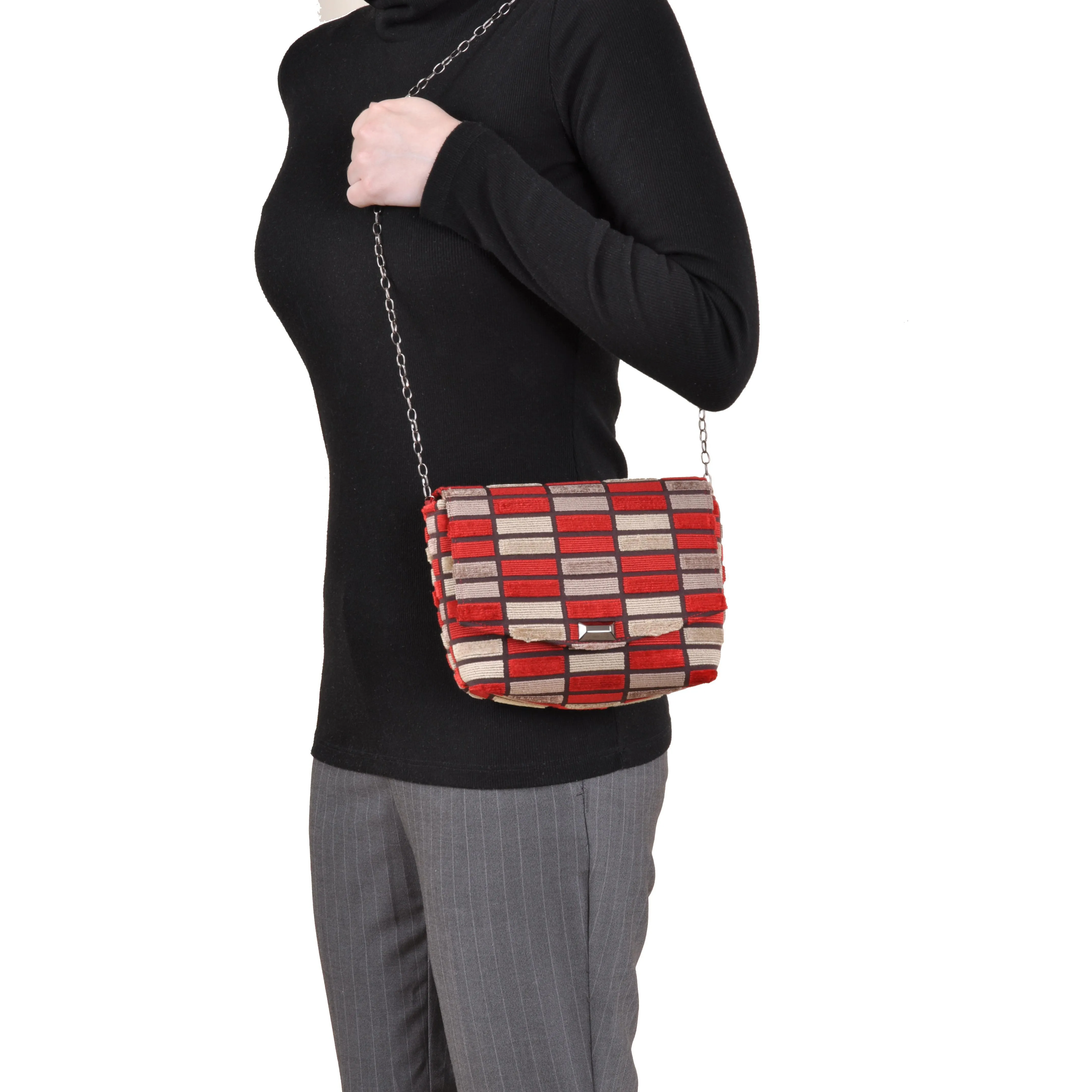 Block Red Square Clutch