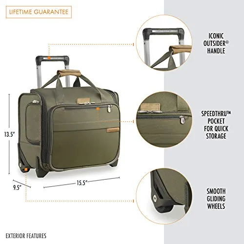 Briggs & Riley Baseline-Softside Rolling Cabin Upright Bag, Olive