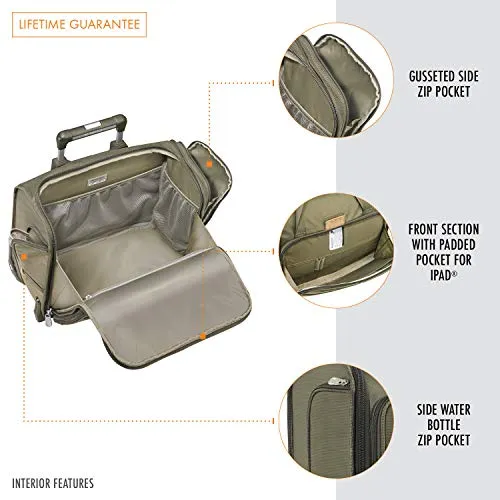 Briggs & Riley Baseline-Softside Rolling Cabin Upright Bag, Olive