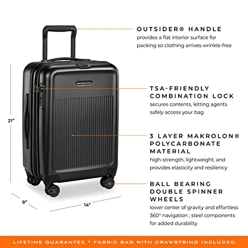 Briggs & Riley Sympatico Hardside International Spinner Luggage, Matte Black