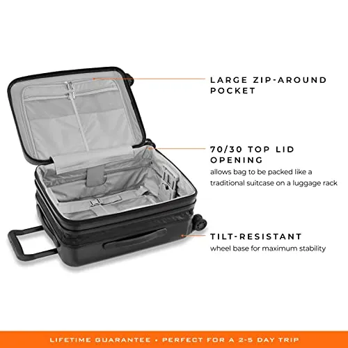 Briggs & Riley Sympatico Hardside International Spinner Luggage, Matte Black