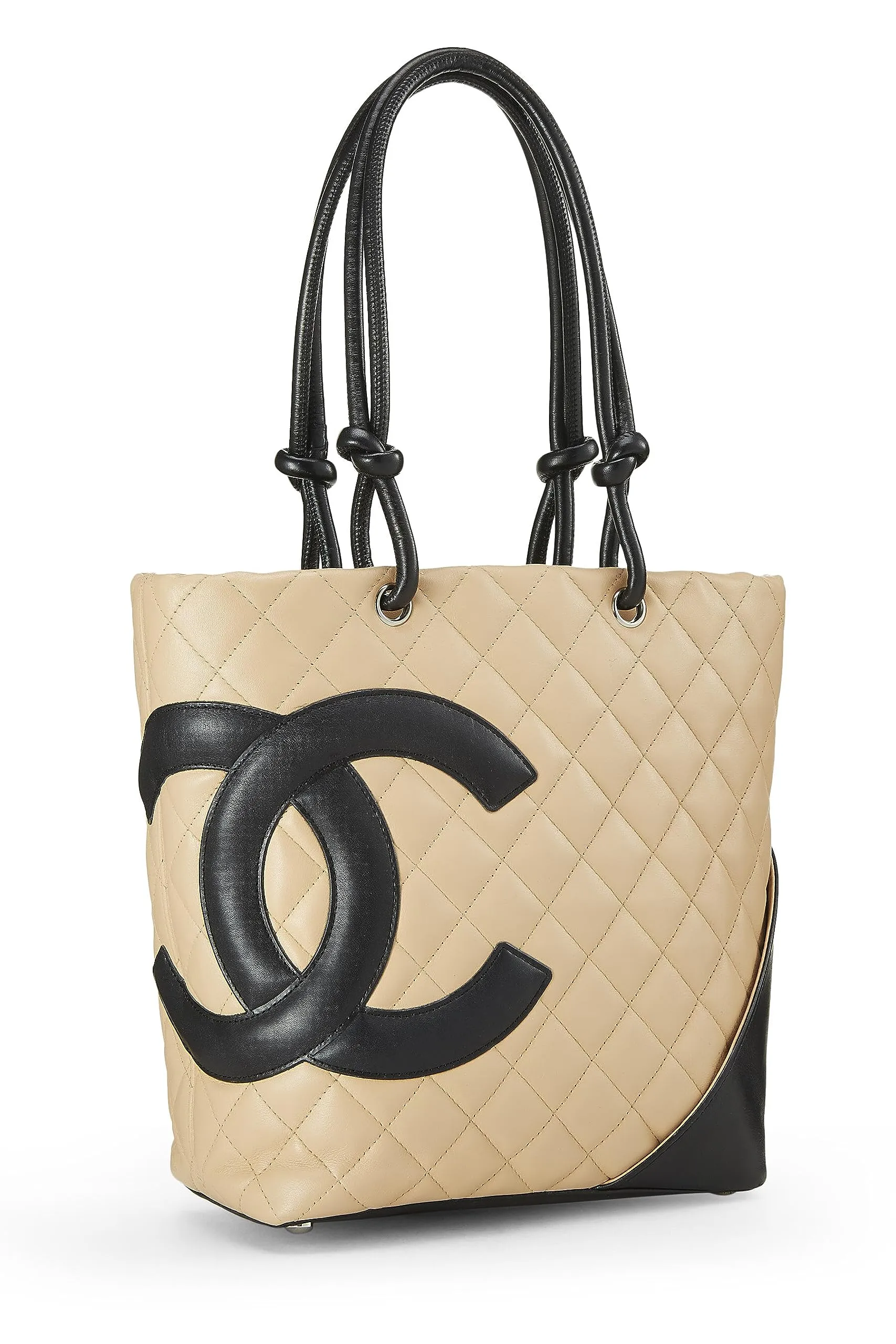 Chanel,  Beige Quilted Calfskin Cambon Tote Small, Beige
