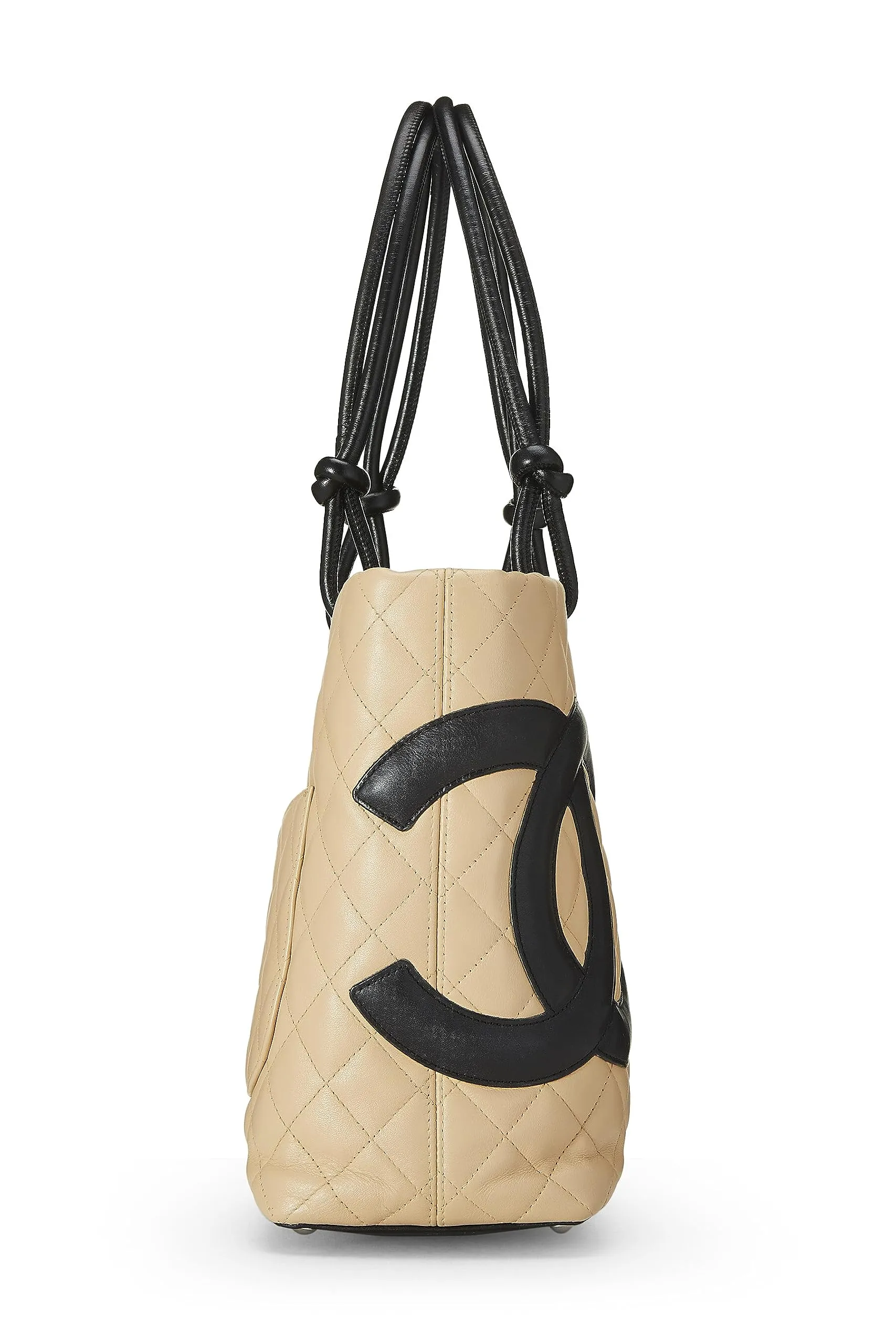Chanel,  Beige Quilted Calfskin Cambon Tote Small, Beige