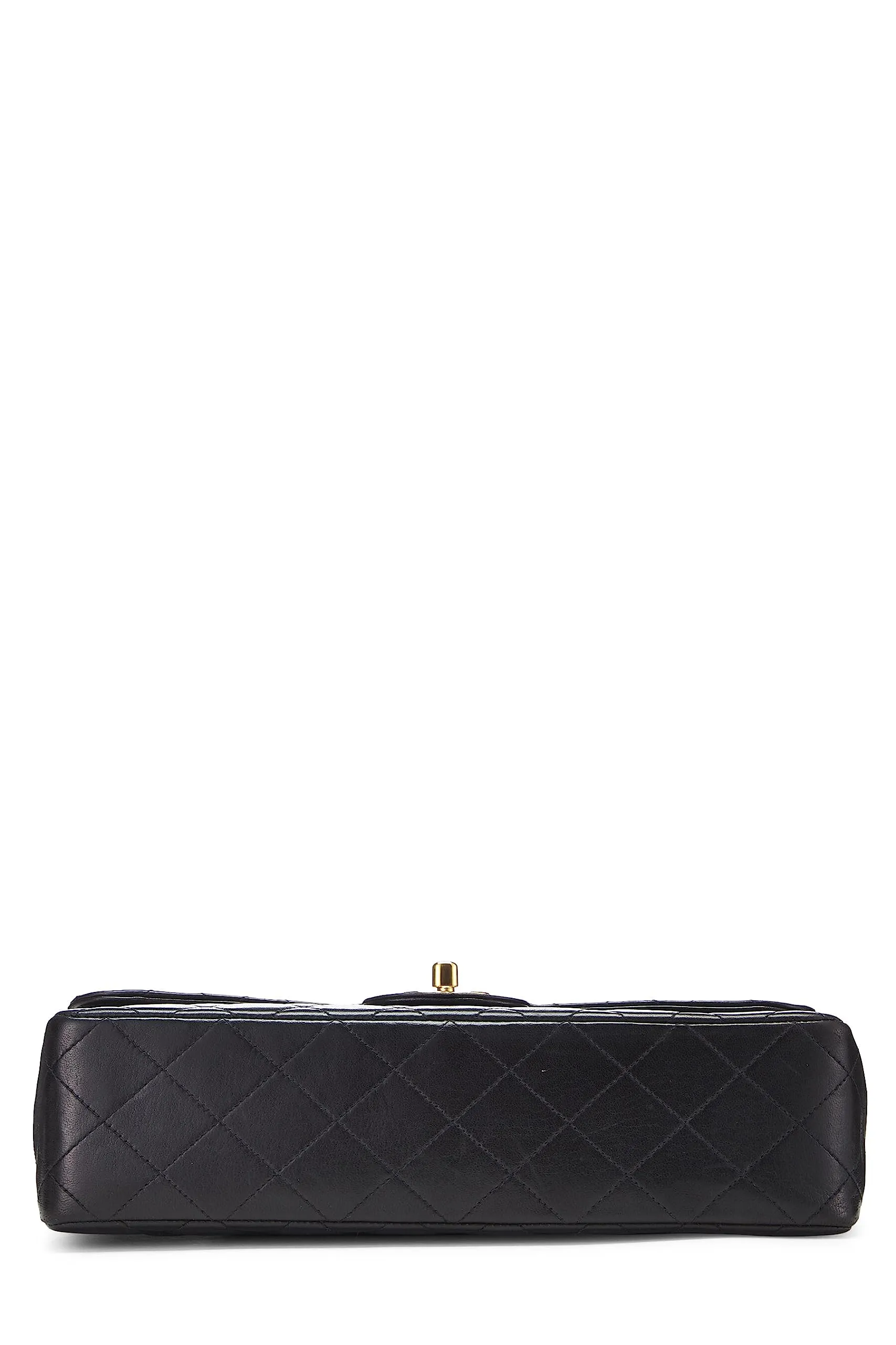 Chanel,  Black Quilted Lambskin Double Bag, Black