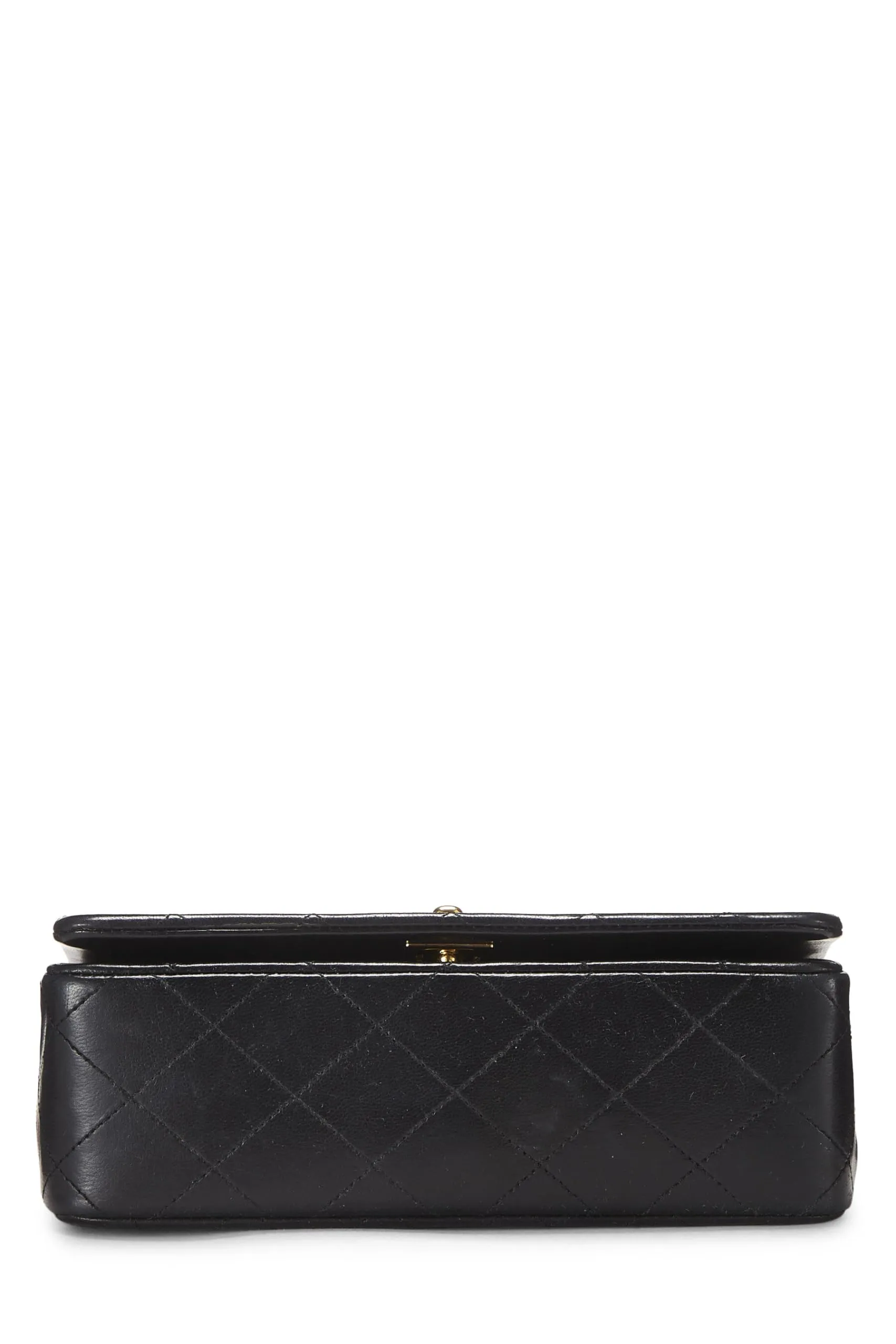 Chanel,  Black Quilted Lambskin Full Flap Mini, Black
