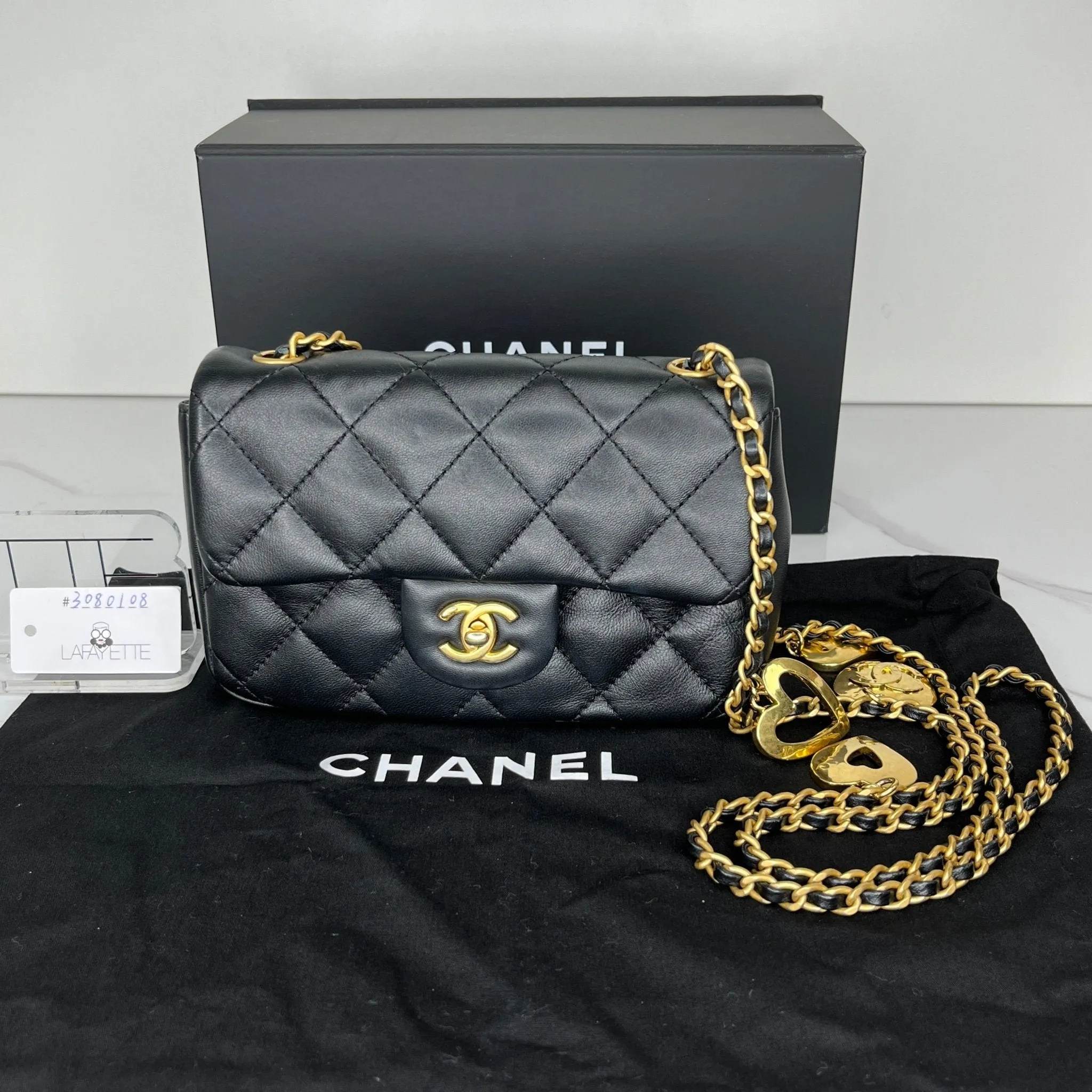 Chanel Mini Flap Bag with Heart Chain