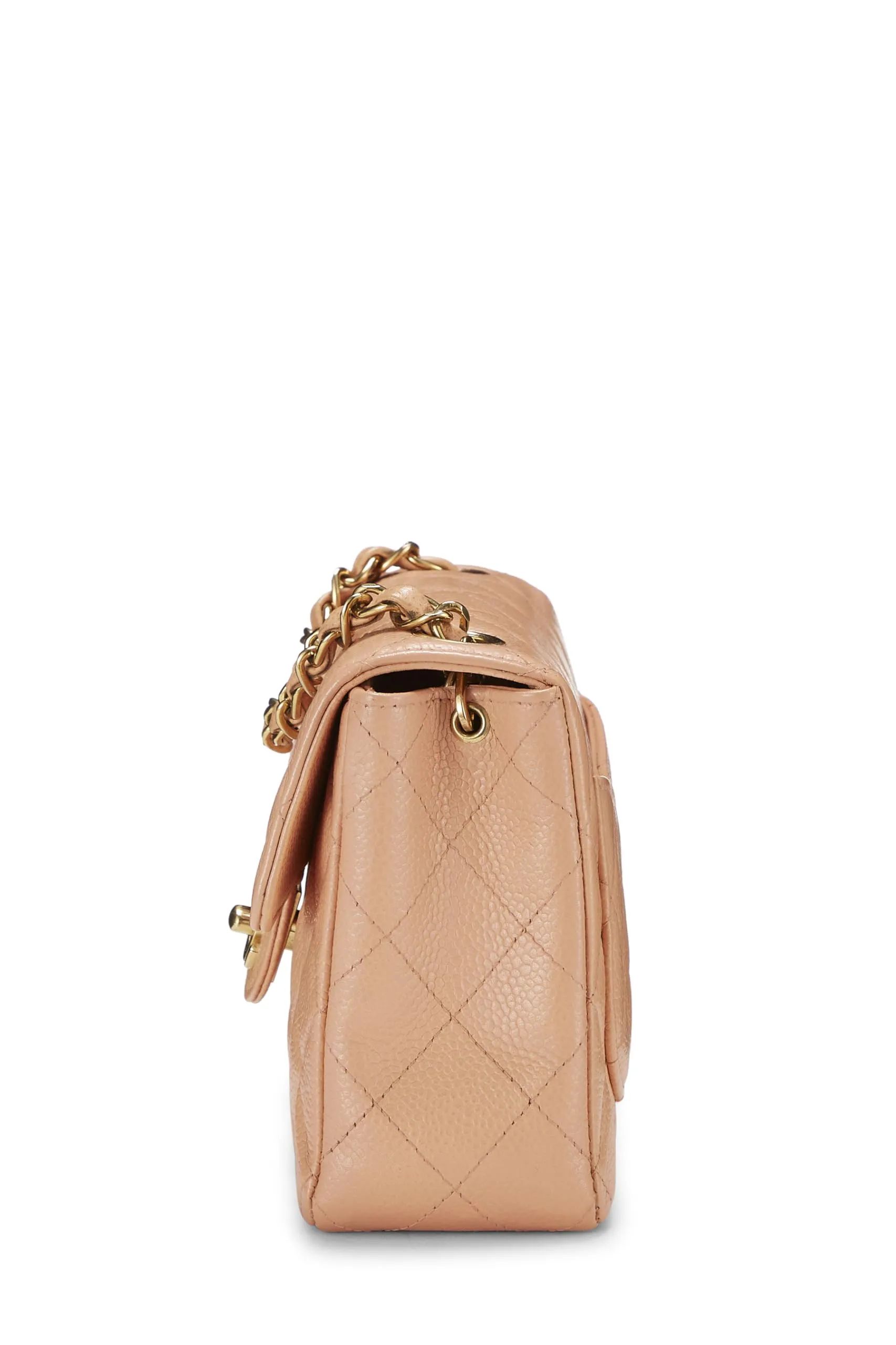 Chanel,  Pink Quilted Caviar Half Flap Mini, Pink