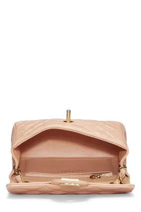 Chanel,  Pink Quilted Caviar Half Flap Mini, Pink