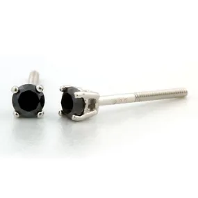Chris: 3mm, 0.2ct Black Ice Simulated Diamond CZ Screw Back Earrings