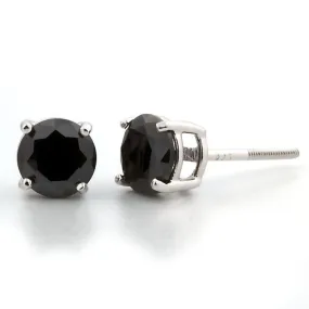 Chris: 6mm, 1.50ct Black Ice Simulated Diamond CZ Screw Back Earrings