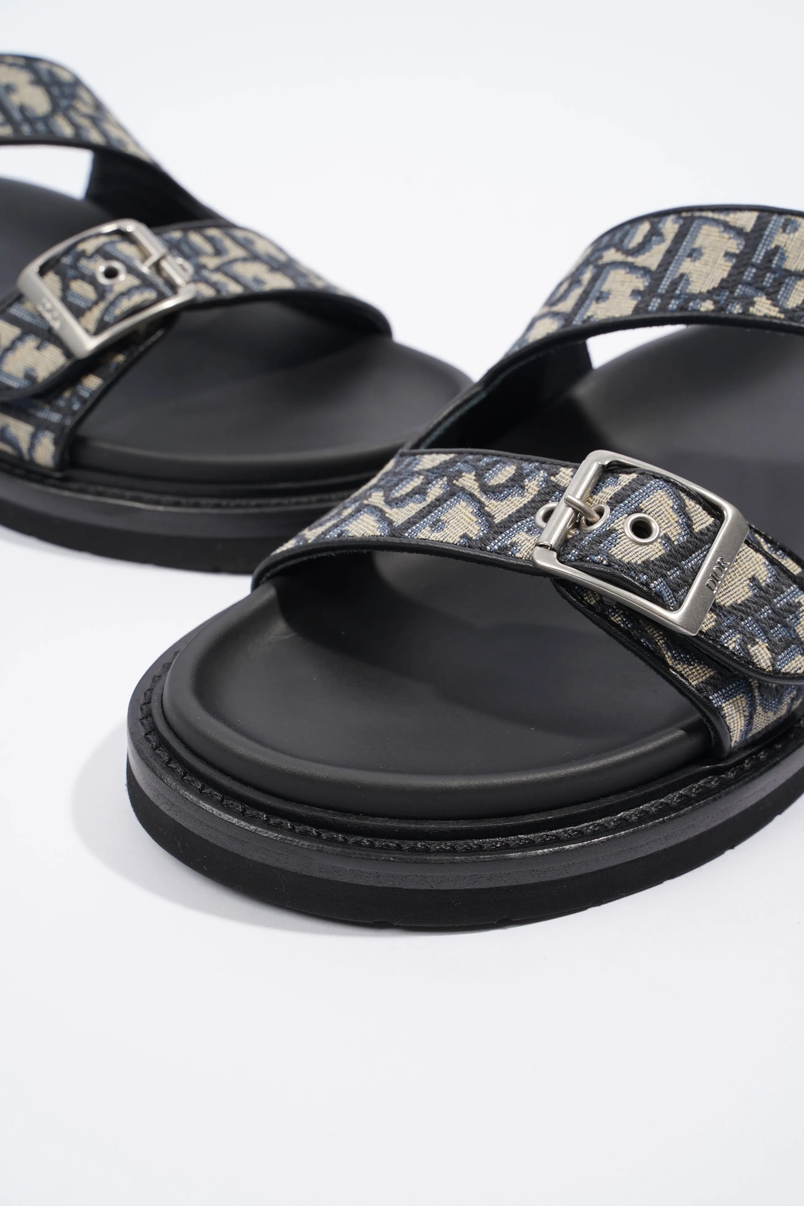 Christian Dior Aqua Double Band Sandal Oblique Canvas EU 42 UK 8