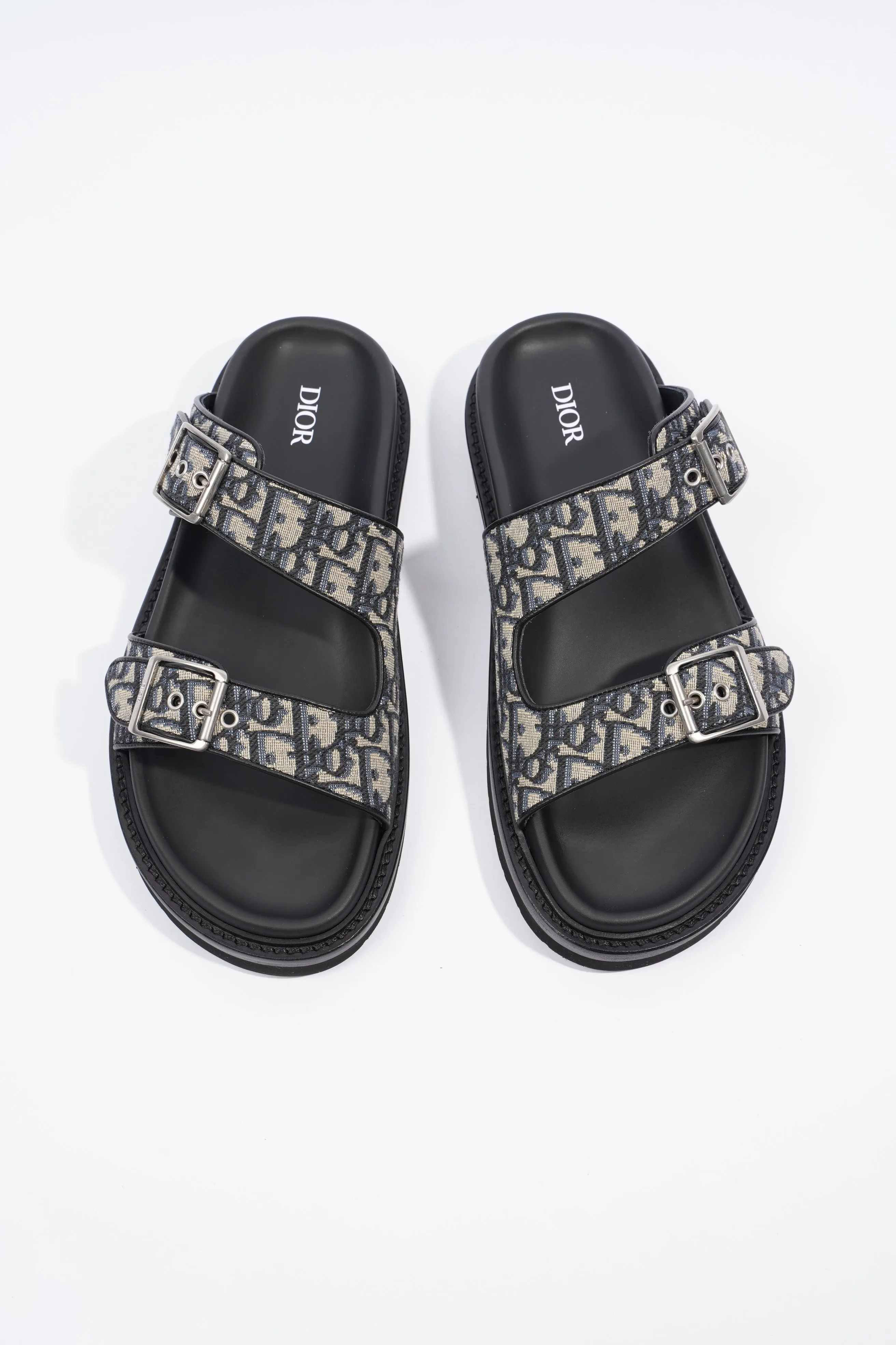 Christian Dior Aqua Double Band Sandal Oblique Canvas EU 42 UK 8