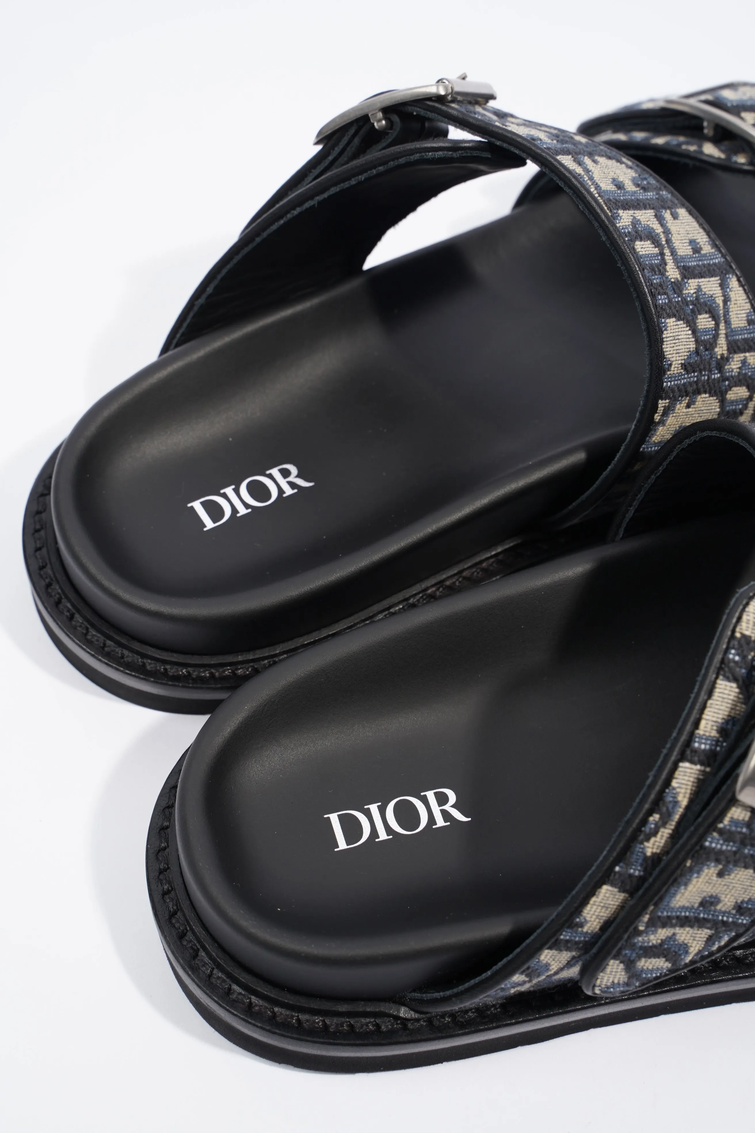 Christian Dior Aqua Double Band Sandal Oblique Canvas EU 42 UK 8