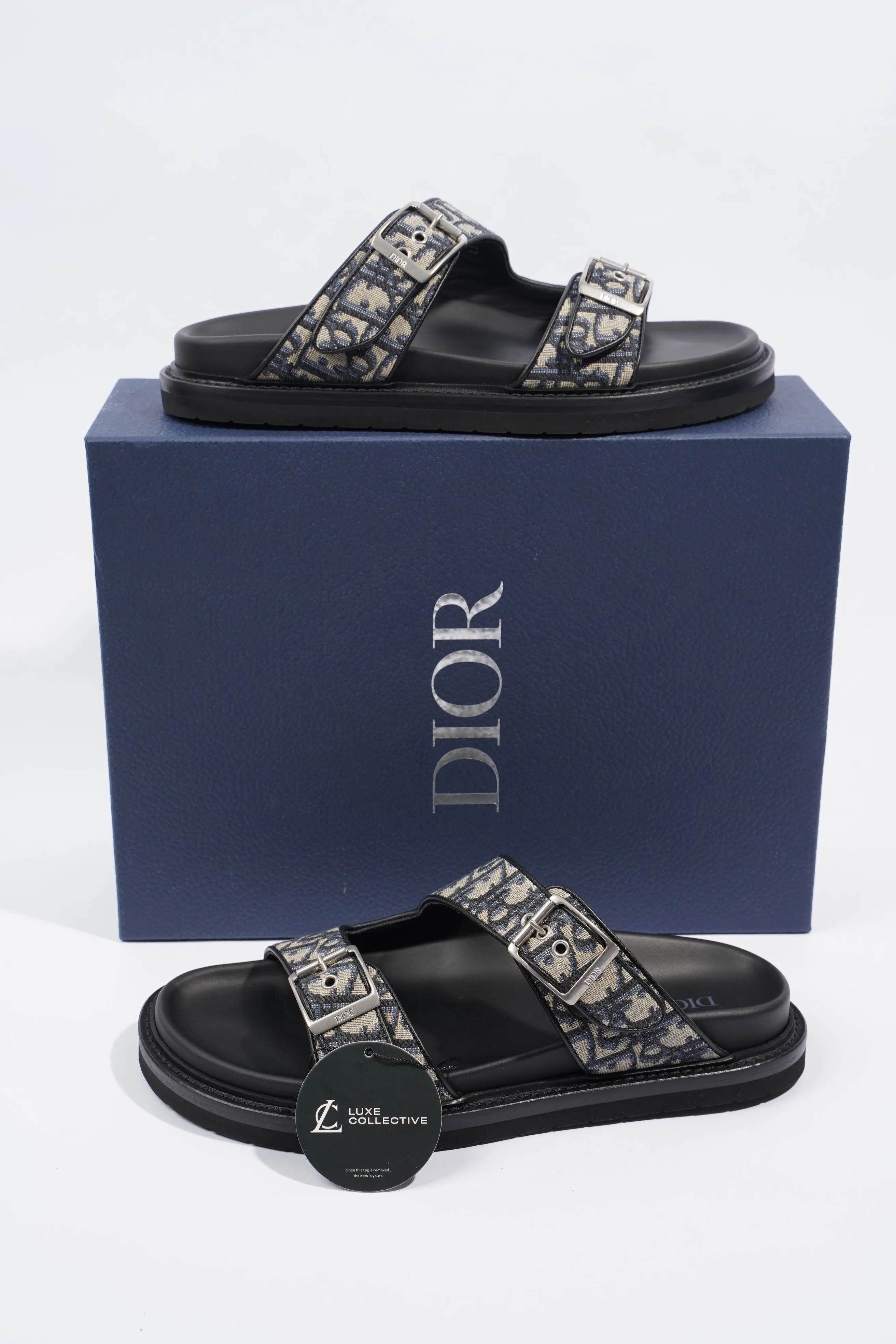 Christian Dior Aqua Double Band Sandal Oblique Canvas EU 42 UK 8