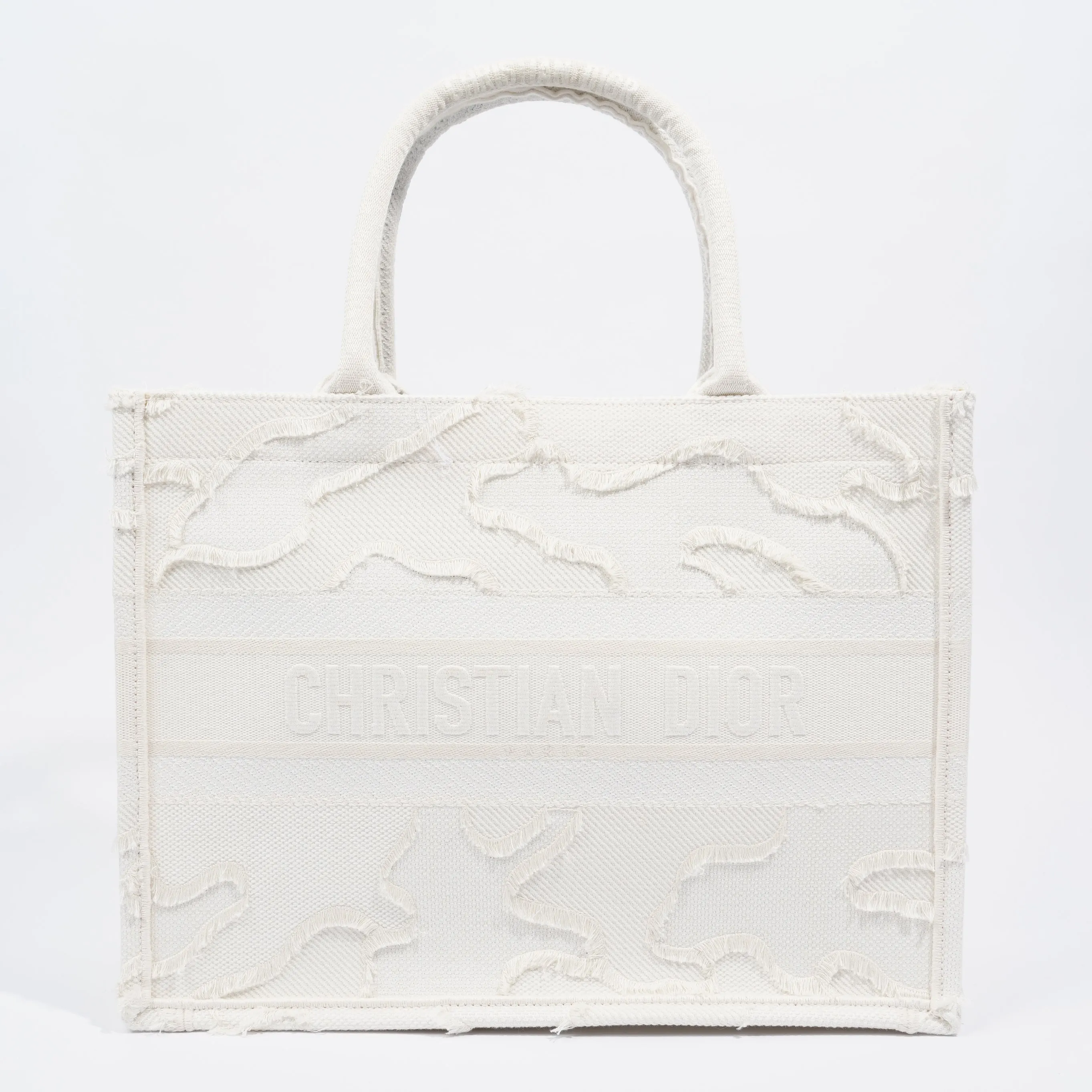 Christian Dior Book Tote Cream Canvas Medium