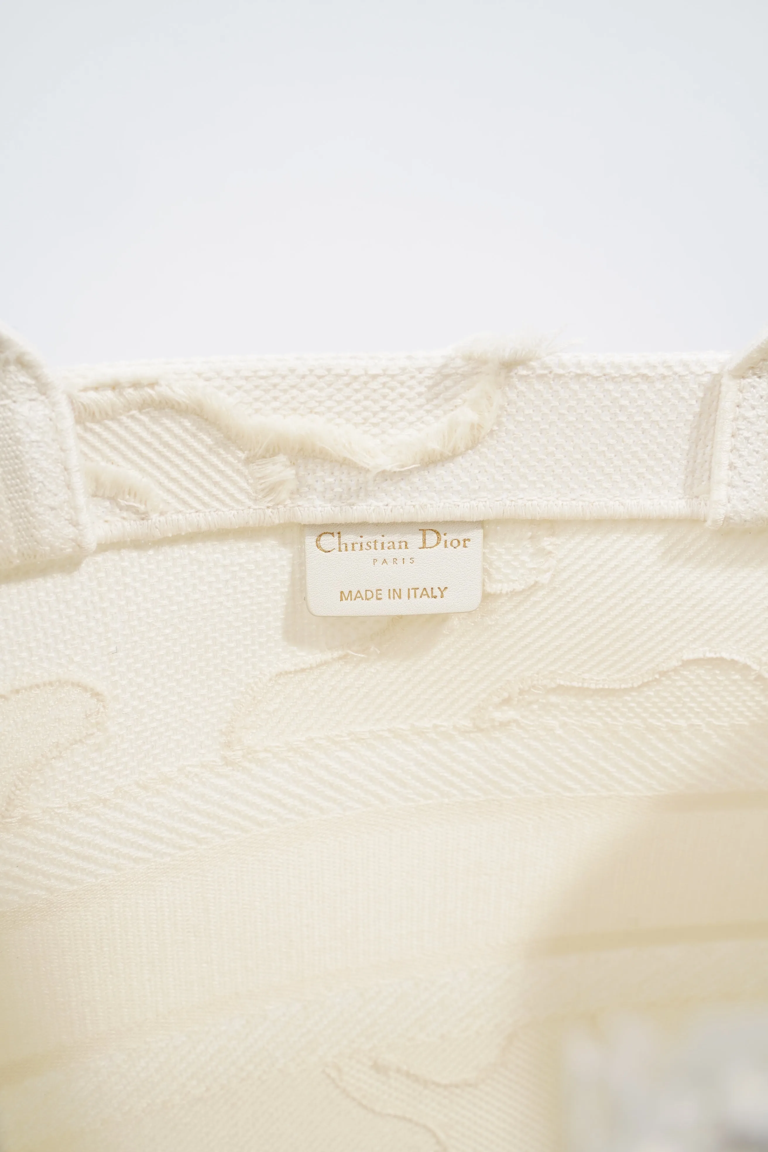 Christian Dior Book Tote Cream Canvas Medium