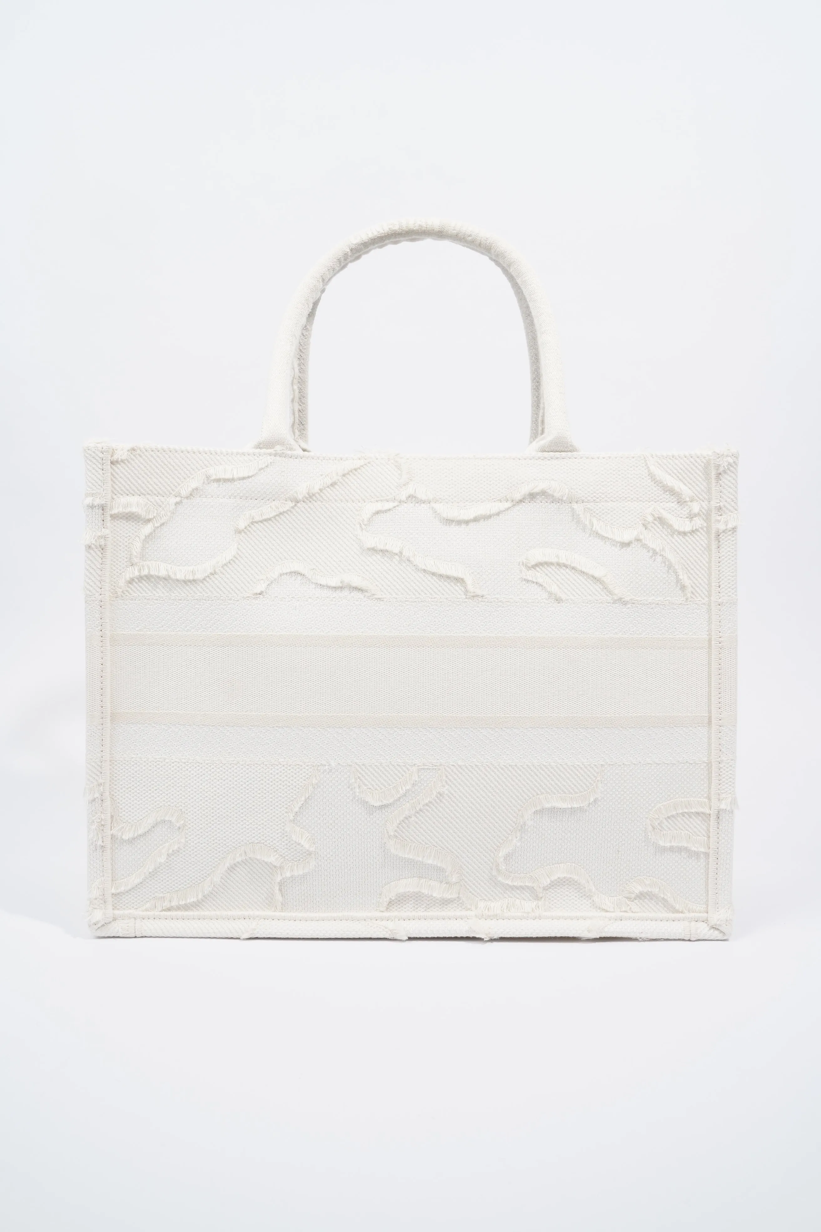 Christian Dior Book Tote Cream Canvas Medium