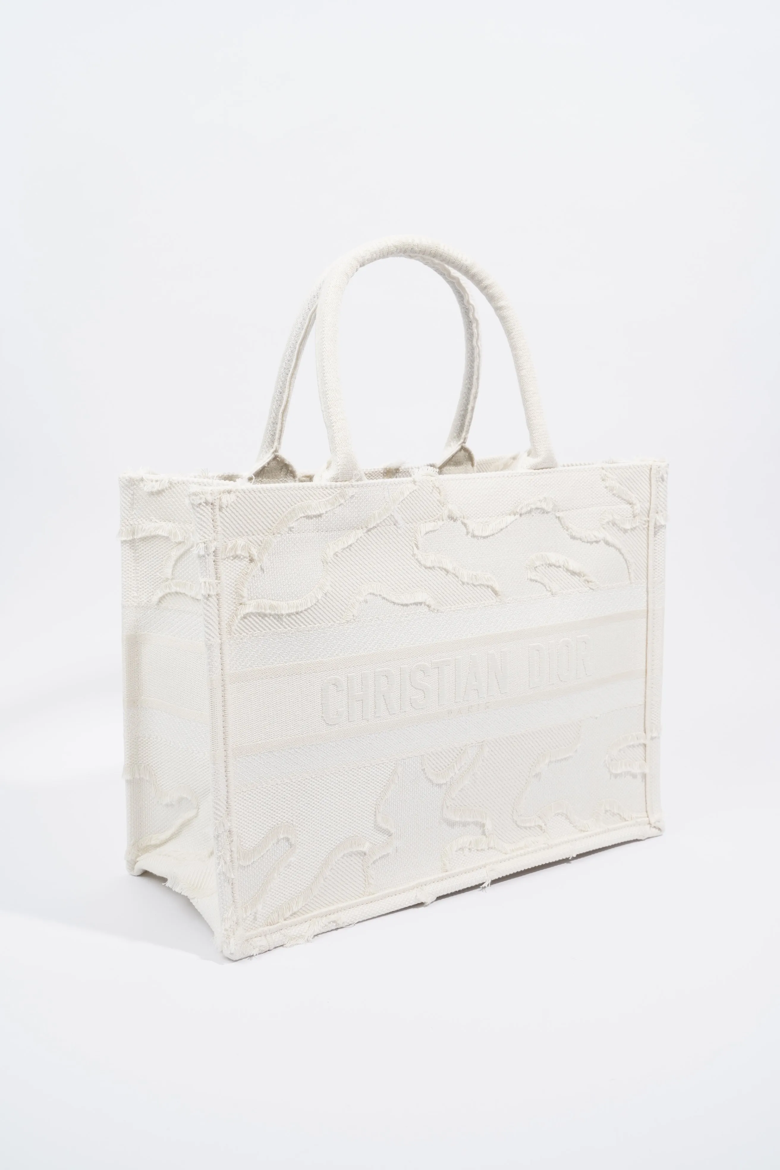 Christian Dior Book Tote Cream Canvas Medium