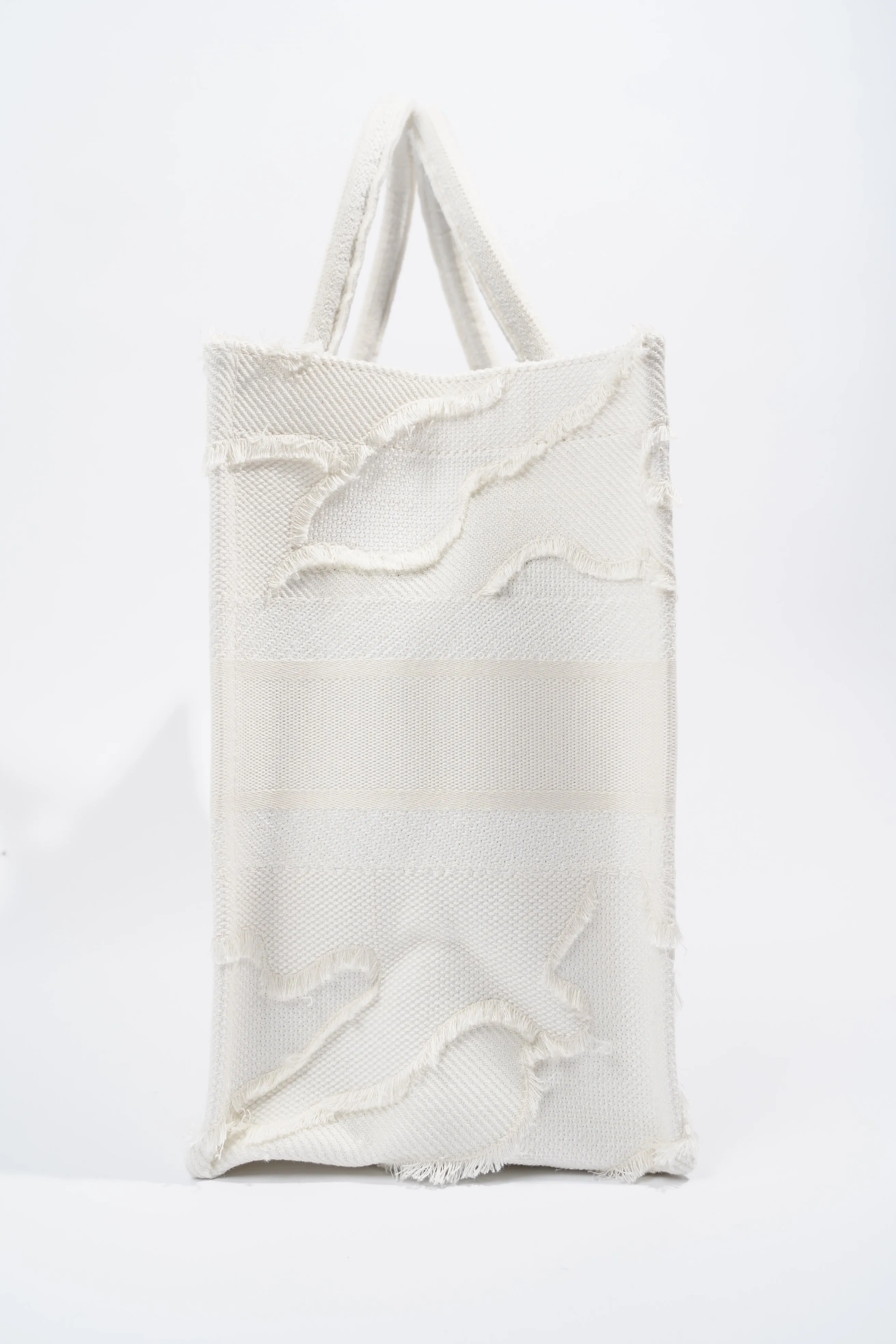 Christian Dior Book Tote Cream Canvas Medium