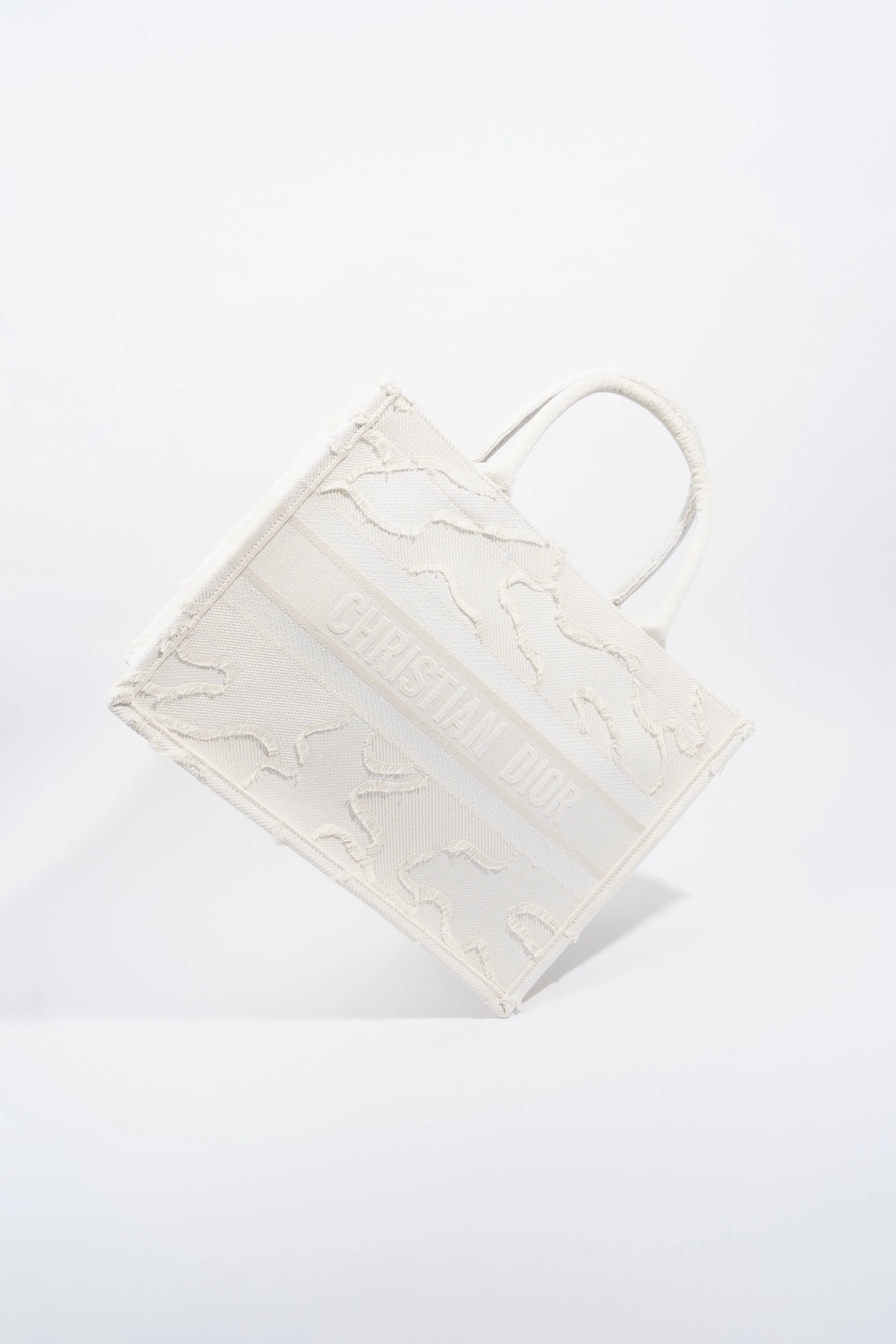 Christian Dior Book Tote Cream Canvas Medium