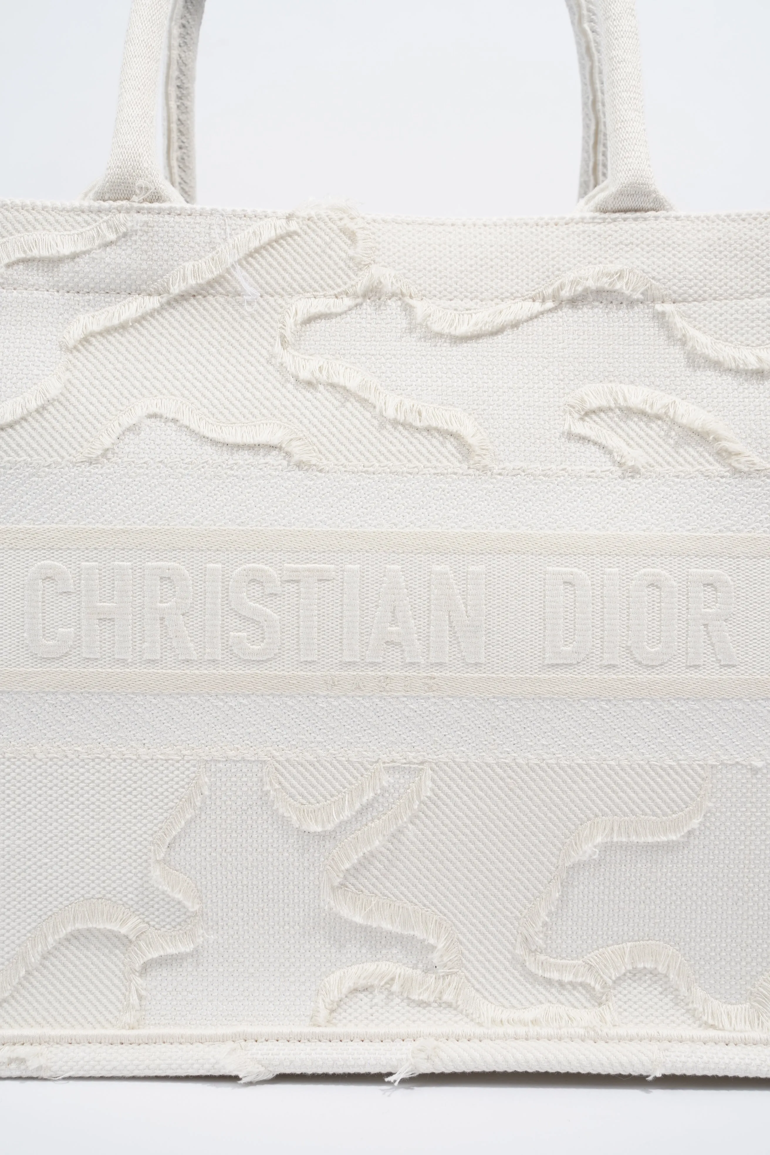 Christian Dior Book Tote Cream Canvas Medium
