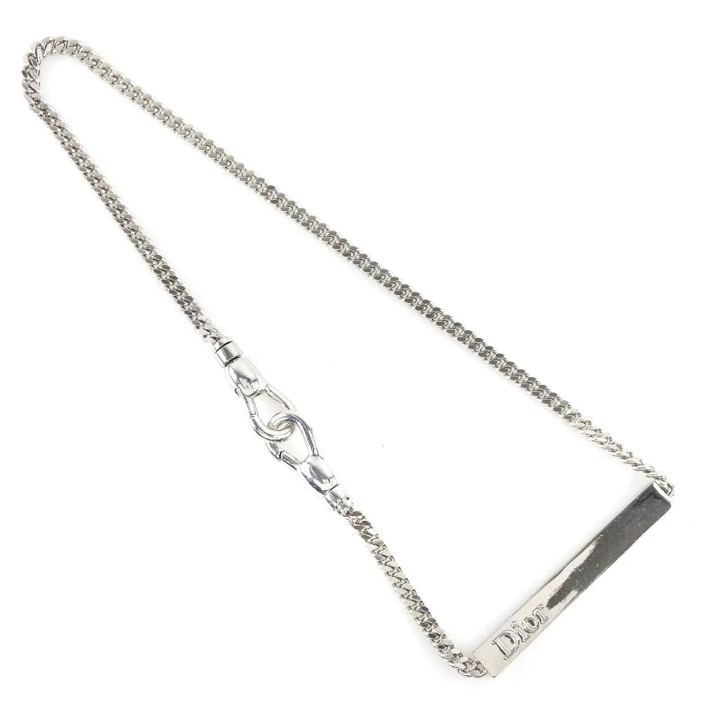 Christian Dior Dior Logo Bar Chain Wallet Wallet Chain Wallet Vintage French Silver Logo Bar sic