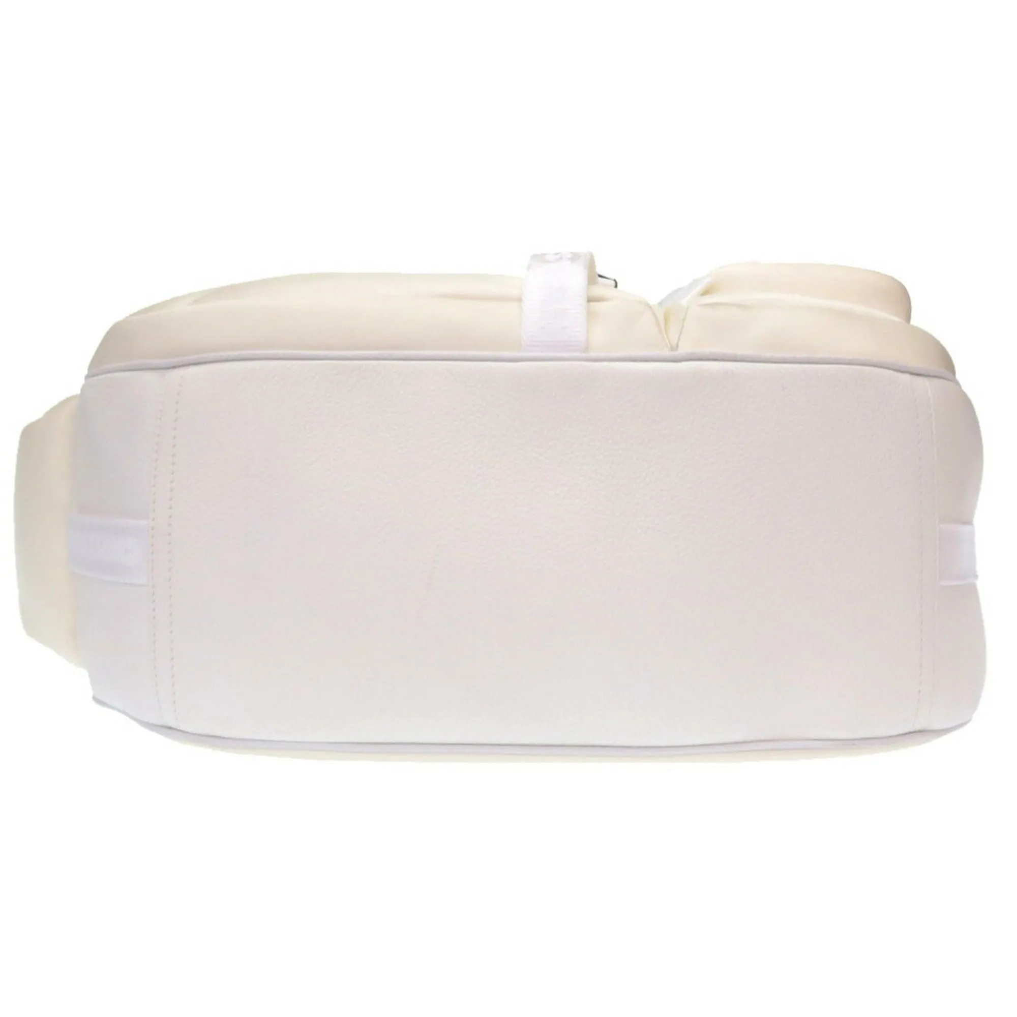 Christian Dior Dior Saddle Soft Bag Roller Coaster Leather Canvas White Shoulder
