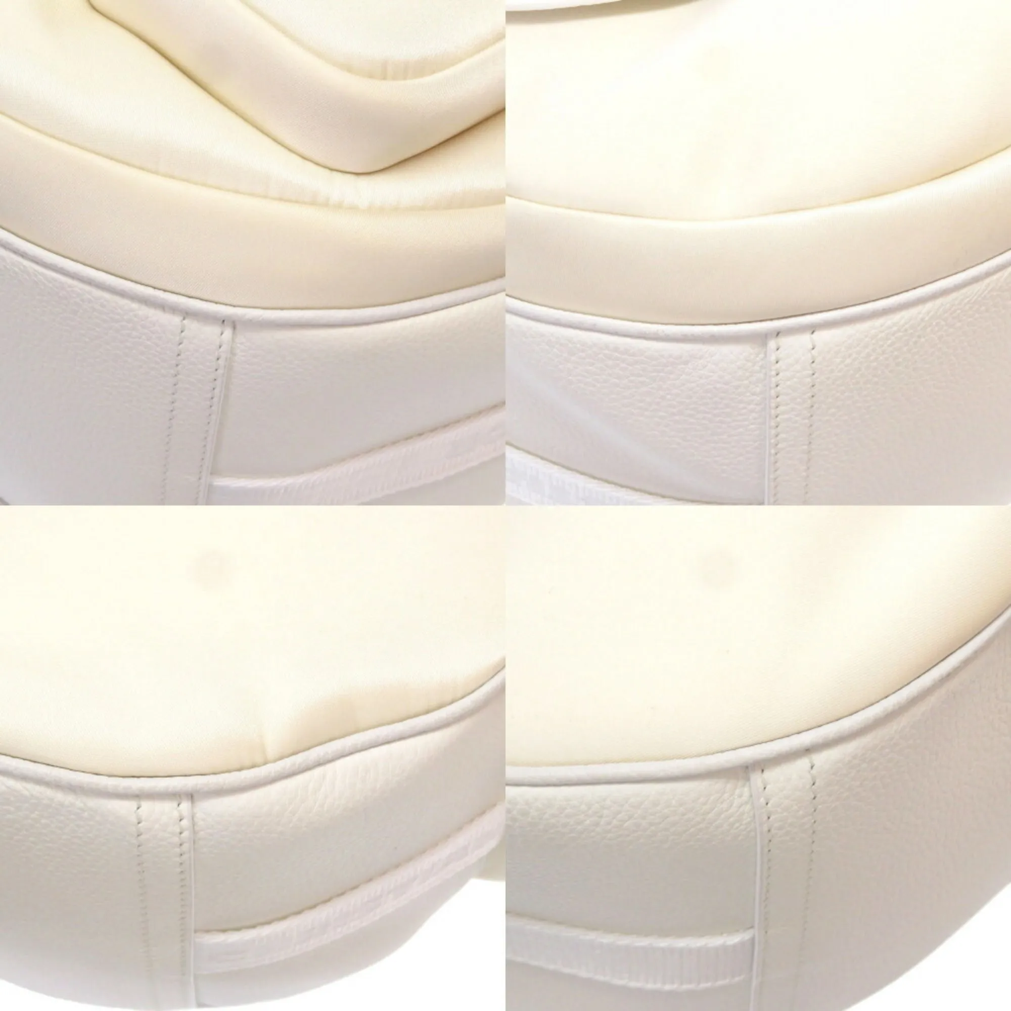 Christian Dior Dior Saddle Soft Bag Roller Coaster Leather Canvas White Shoulder