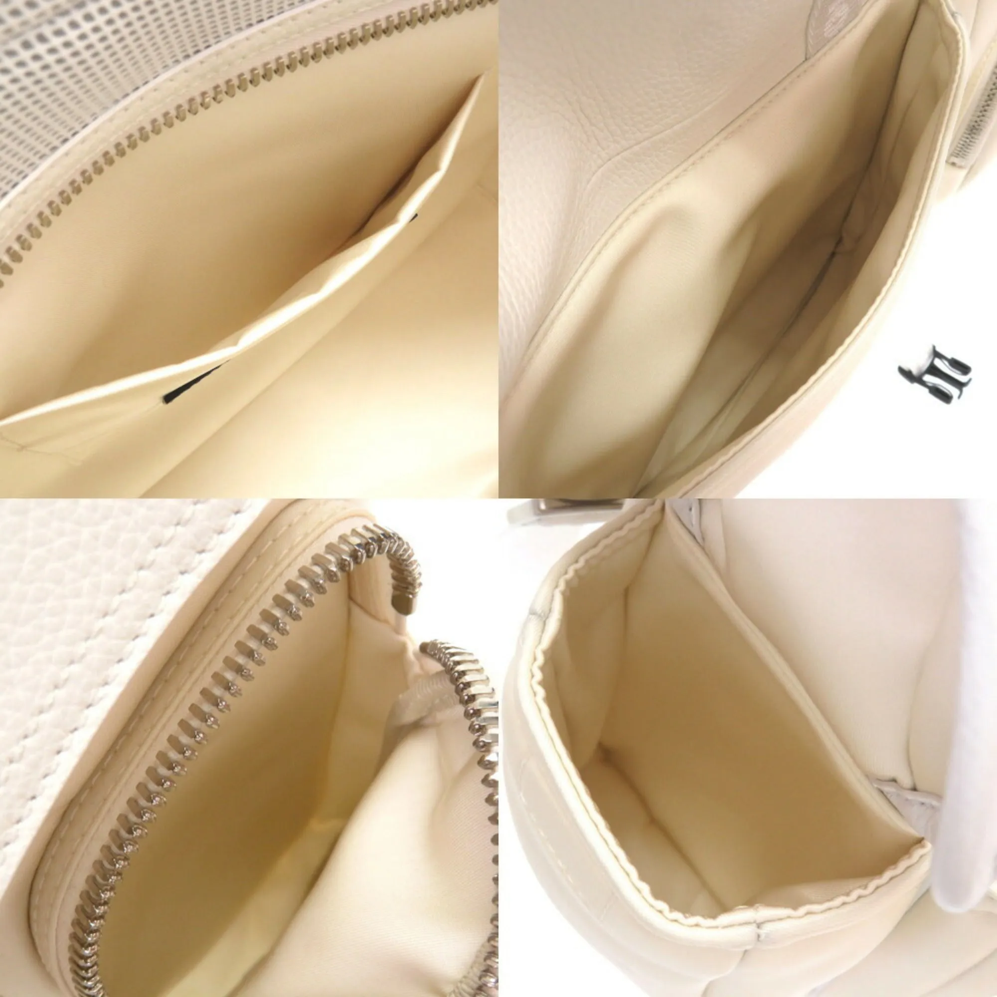Christian Dior Dior Saddle Soft Bag Roller Coaster Leather Canvas White Shoulder