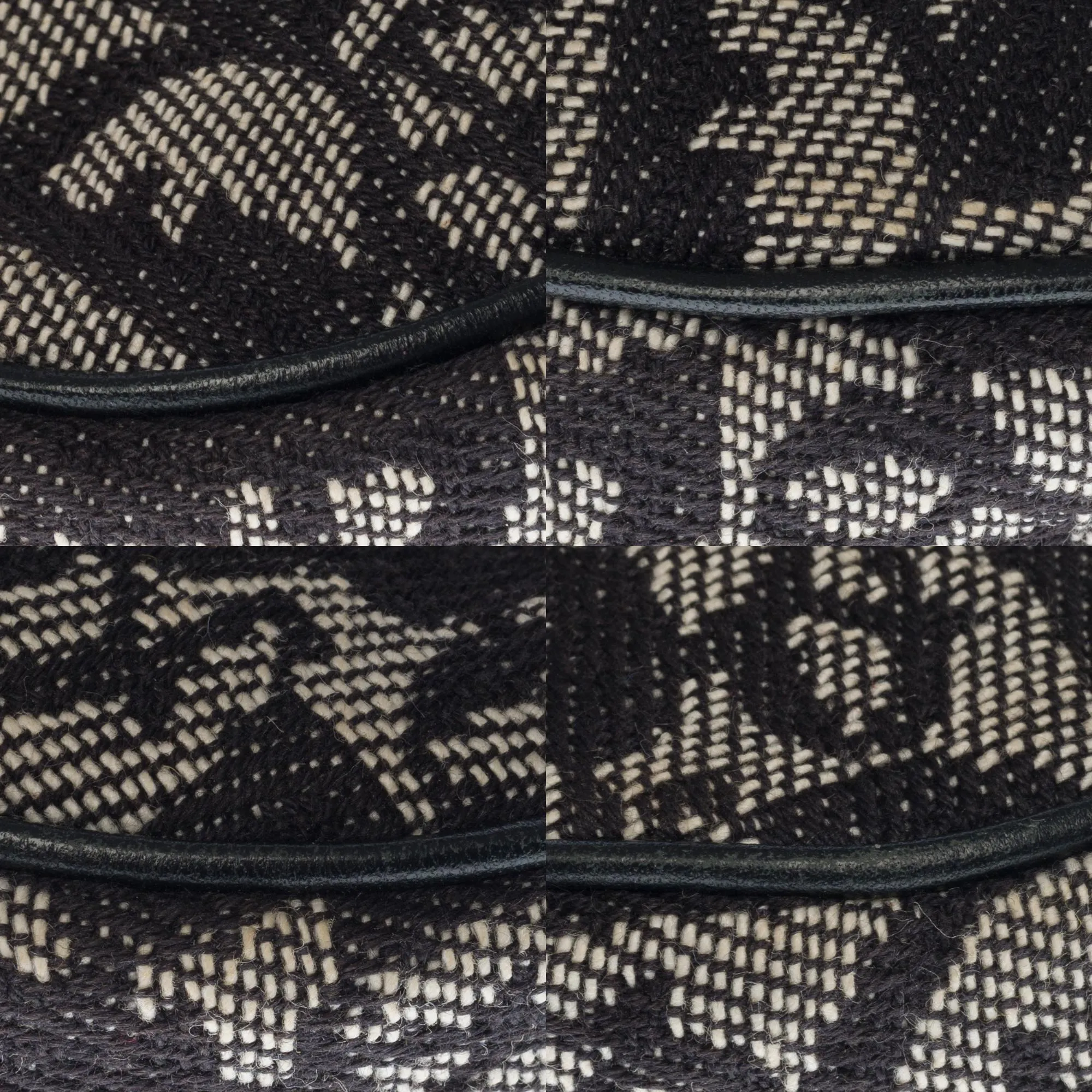 CHRISTIAN DIOR Gorgeous Saddle shoulder bag in navy blue monogram canvas, SHW