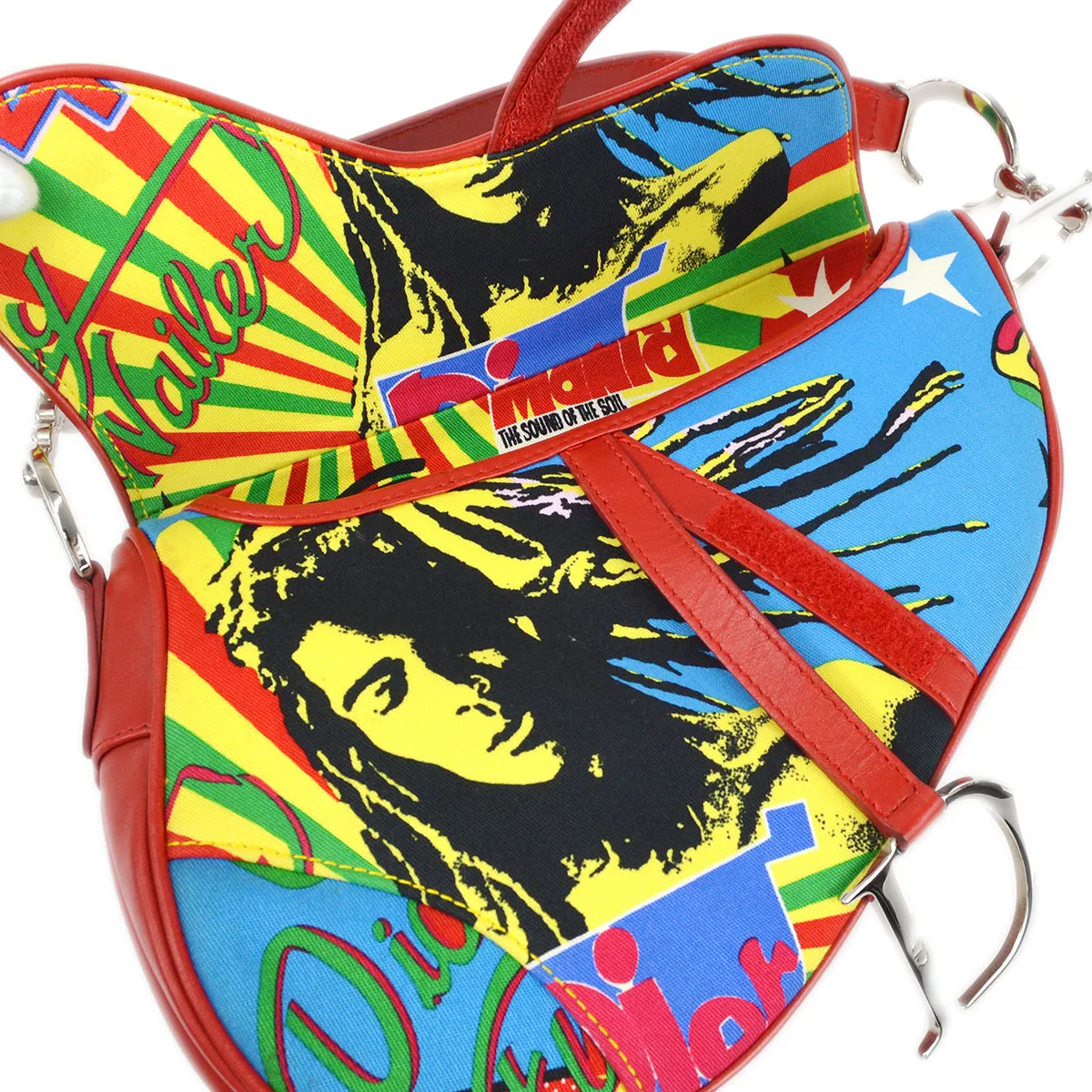 CHRISTIAN DIOR * Mania Saddle Handbag Multicolor 98081