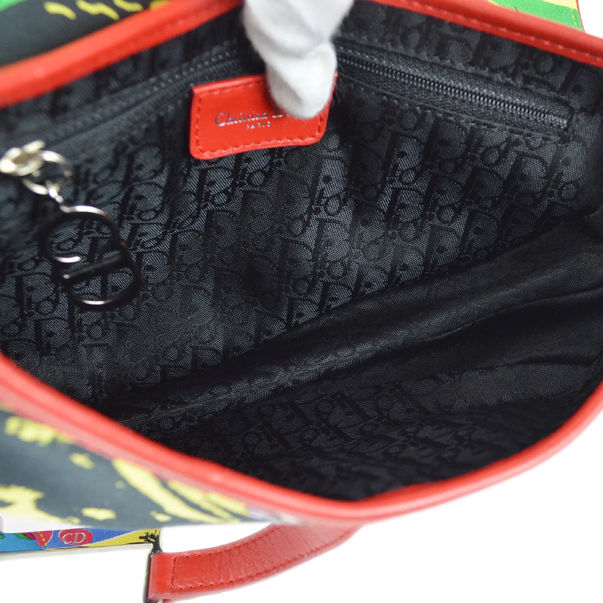 CHRISTIAN DIOR * Mania Saddle Handbag Multicolor 98081