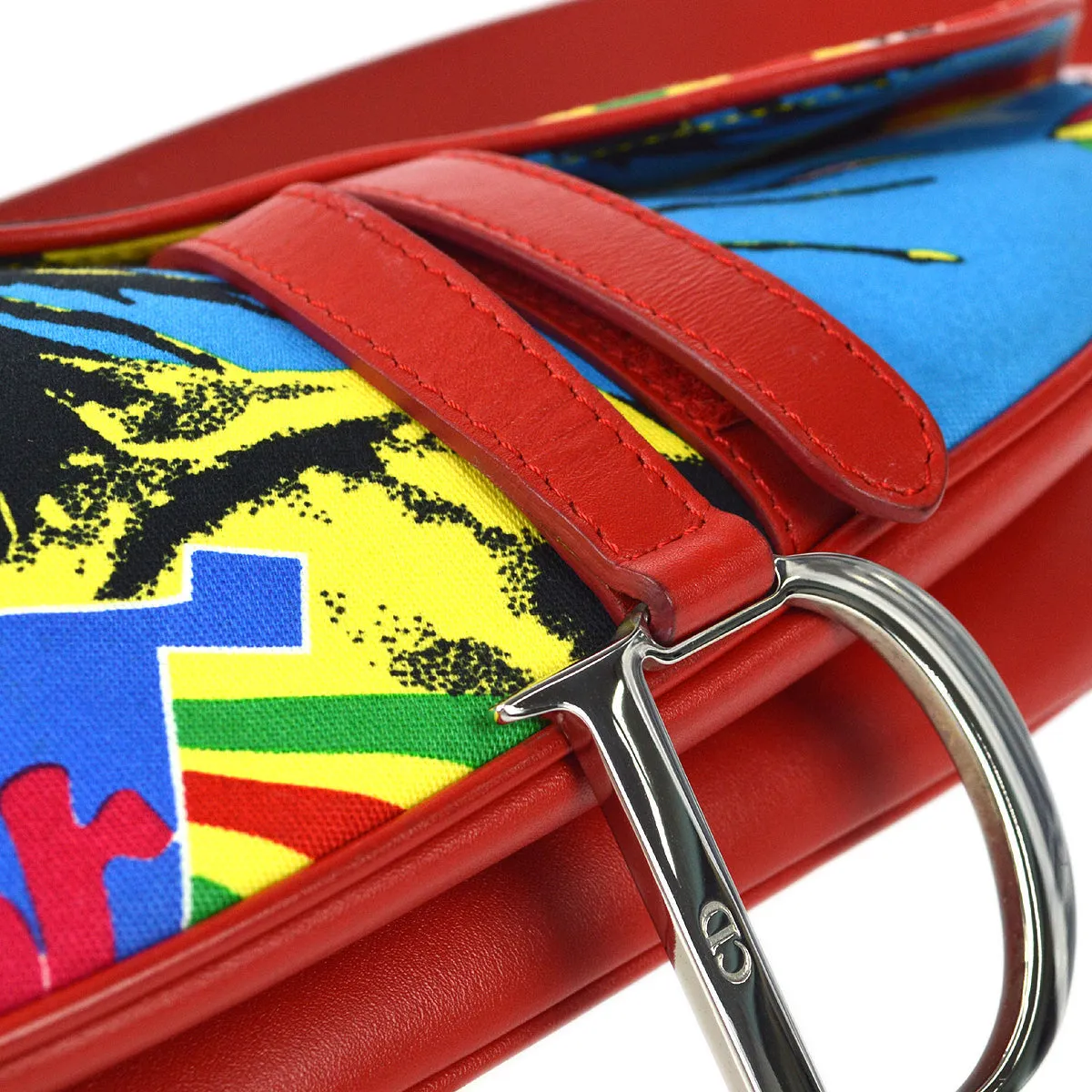 CHRISTIAN DIOR * Mania Saddle Handbag Multicolor 98081