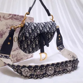 Christian Dior Mini Christian Dior Bag Blue Oblique Jacquard