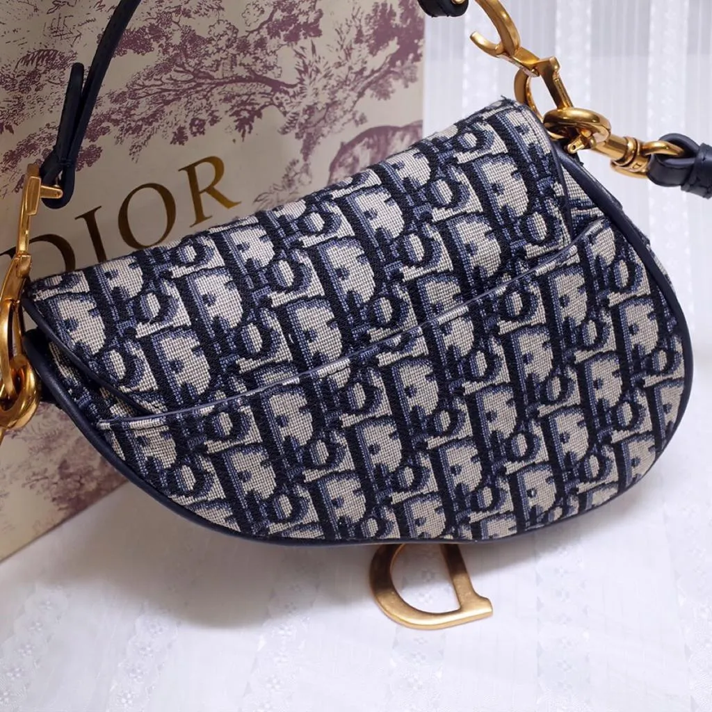 Christian Dior Mini Christian Dior Bag Blue Oblique Jacquard