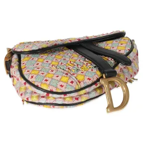 CHRISTIAN DIOR Multicolor Beaded Tassel Micro Saddle Bag