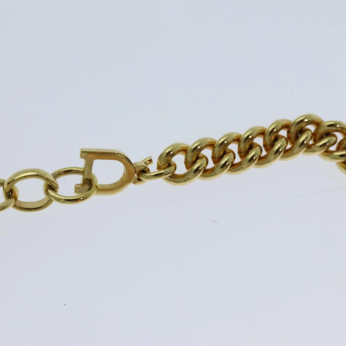 CHRISTIAN DIOR Necklace metal Gold Auth yk12883