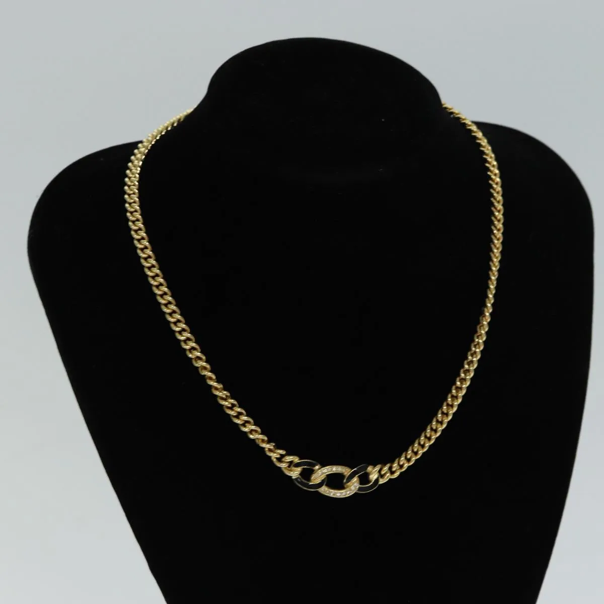 CHRISTIAN DIOR Necklace metal Gold Auth yk12883