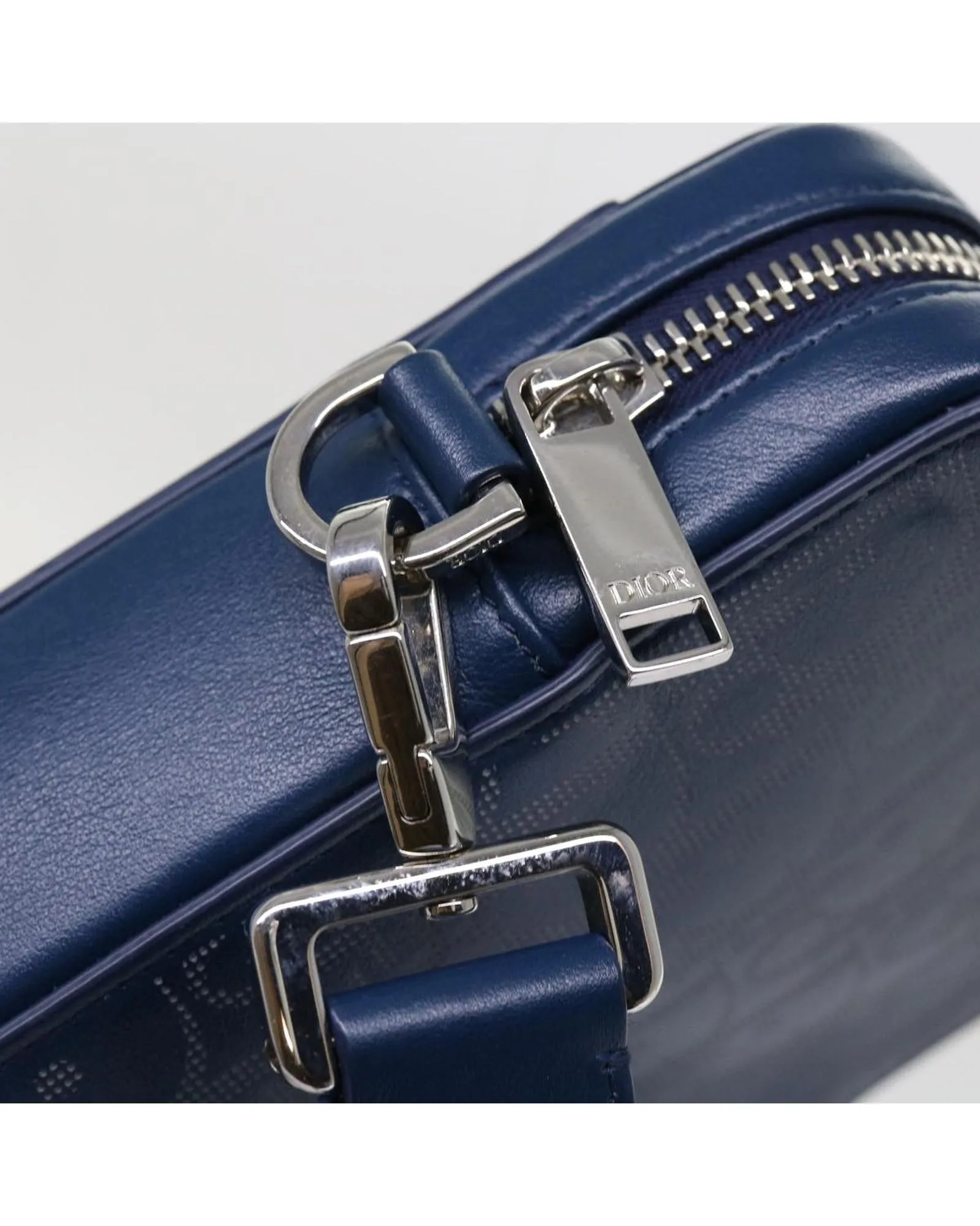 Christian Dior Saddle Bag Blue Leather Crossbody