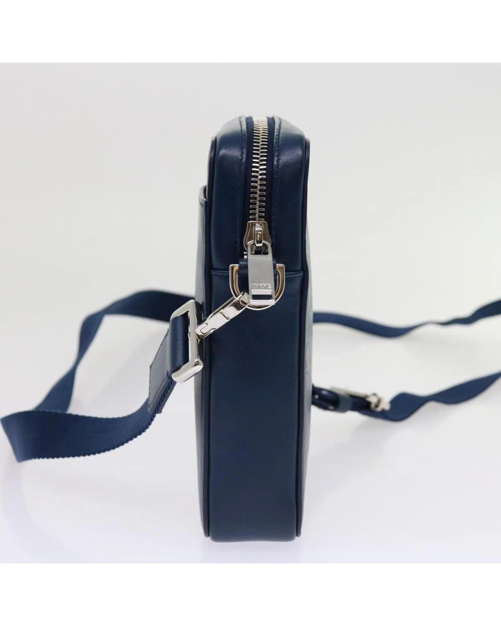 Christian Dior Saddle Bag Blue Leather Crossbody